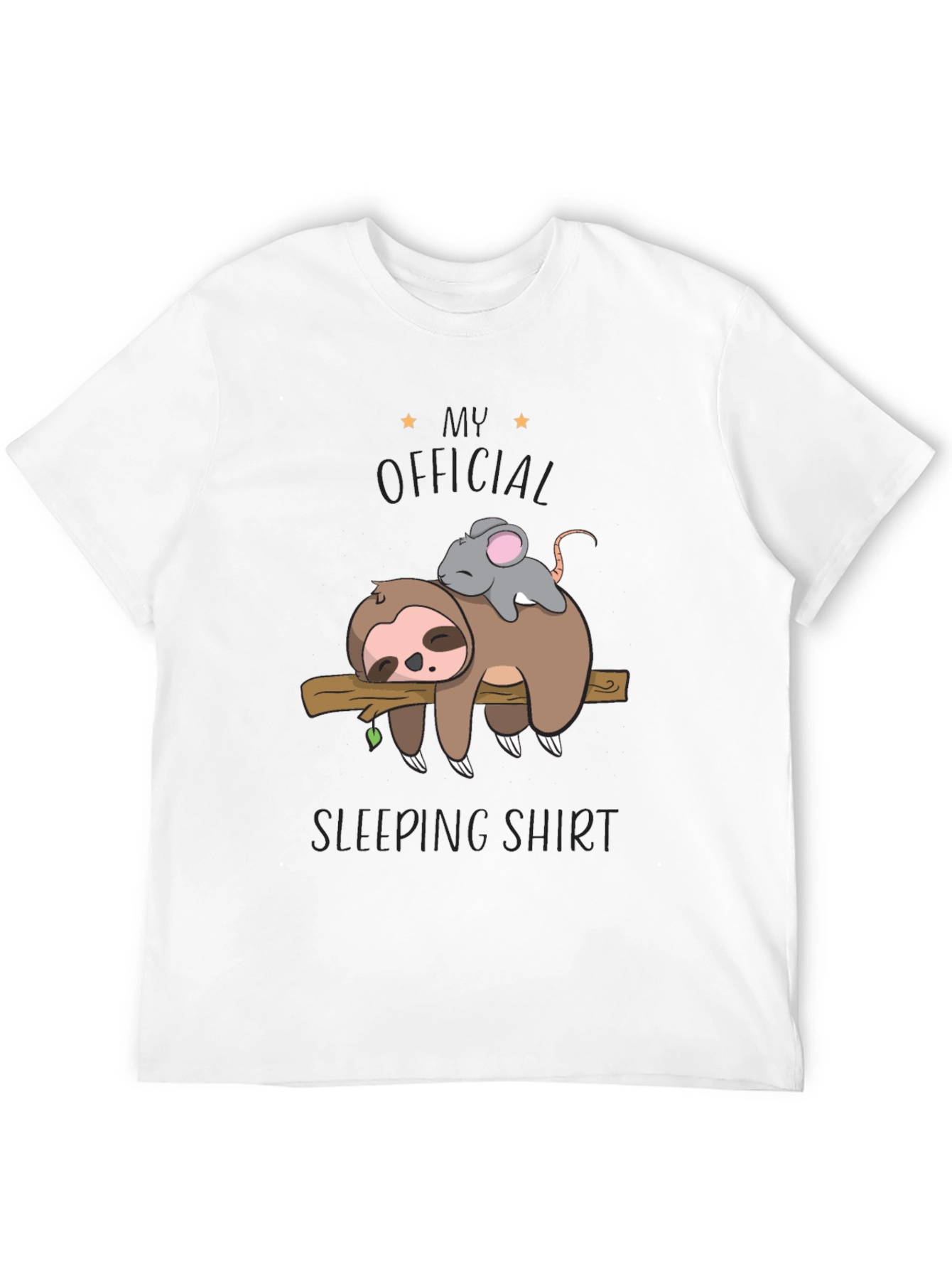 Black Sloth and Mouse Sleeping Shirt - Official Sleepwear view 12