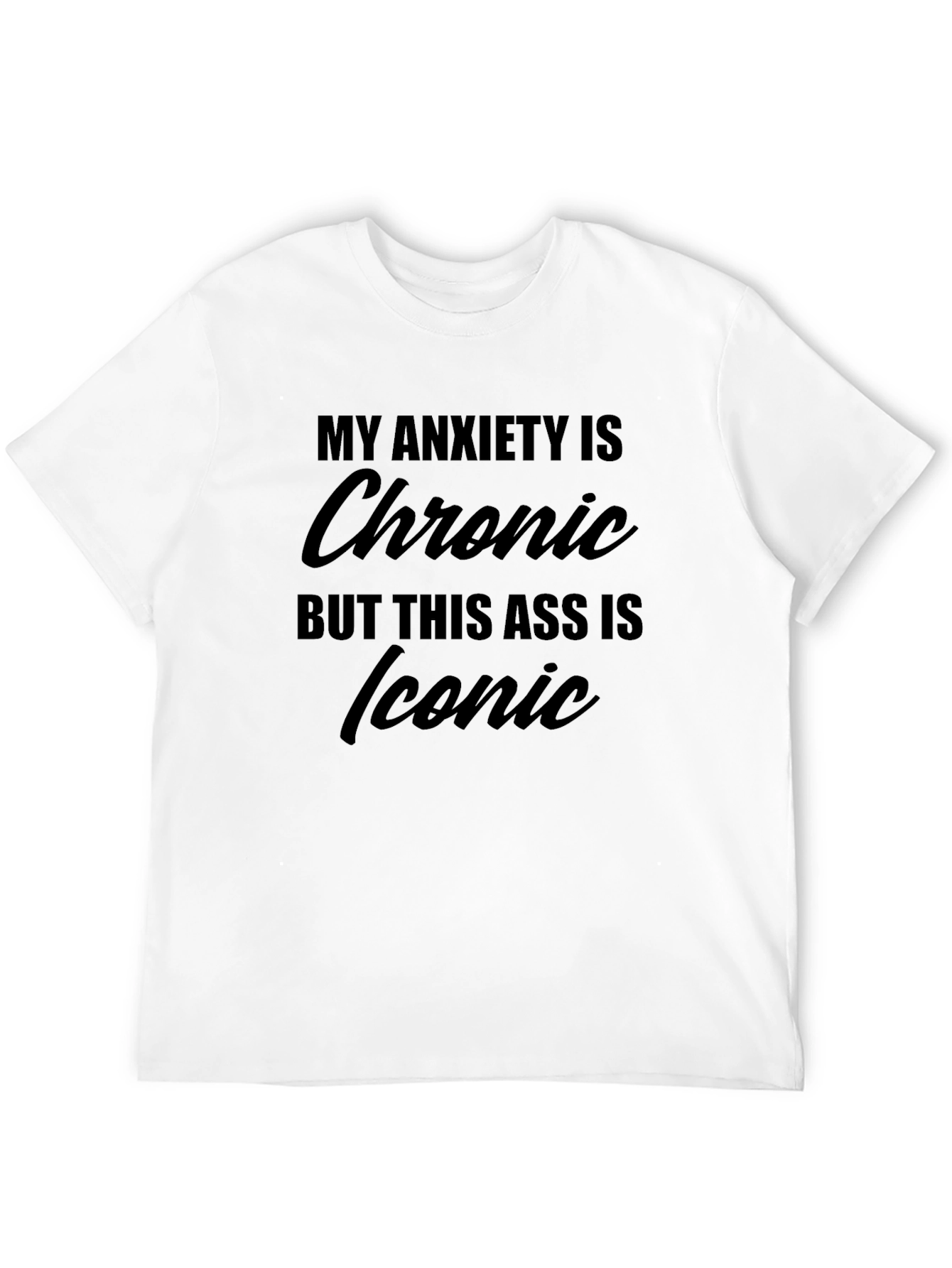 Black Anxiety Chronic Iconic Graphic Tee Black view 12