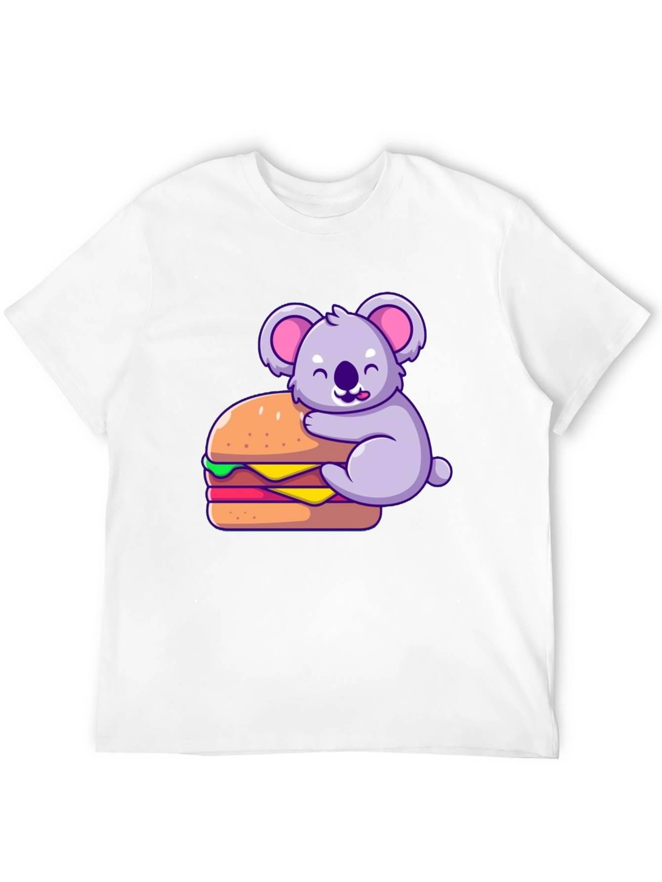 Black Koala Hugging Burger Graphic T-Shirt - Black view 12