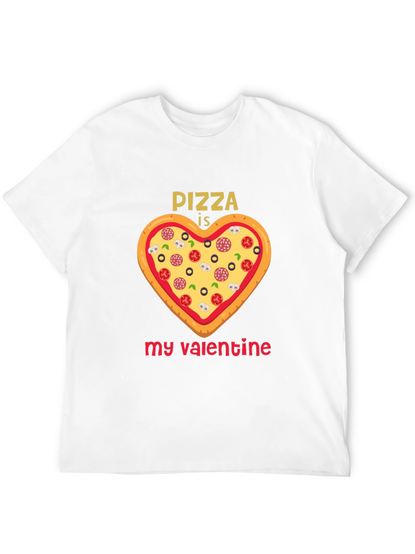 Black Pizza is My Valentine Graphic Tee view 12
