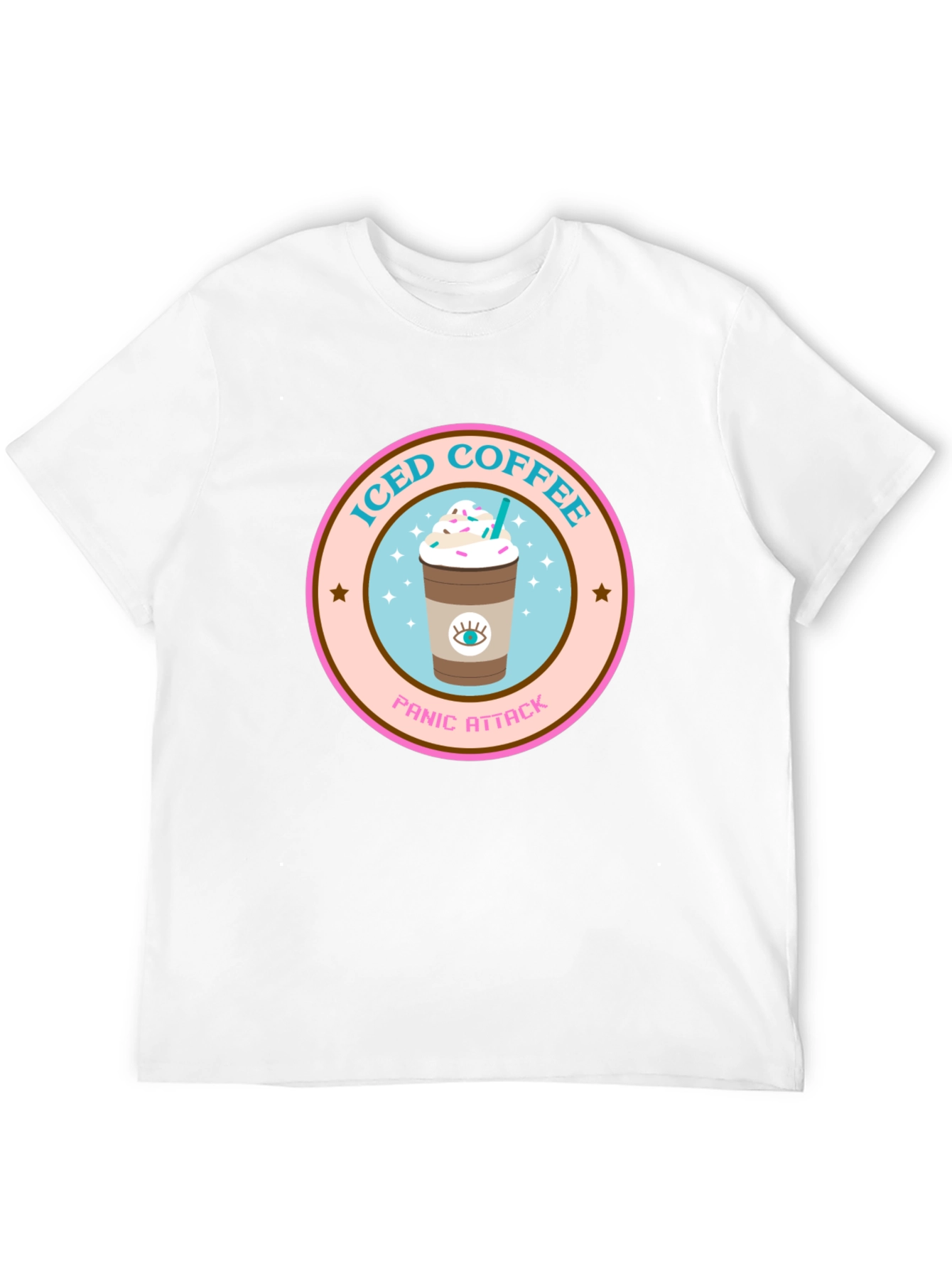 Black Iced Coffee Panic Attack Graphic Tee view 12