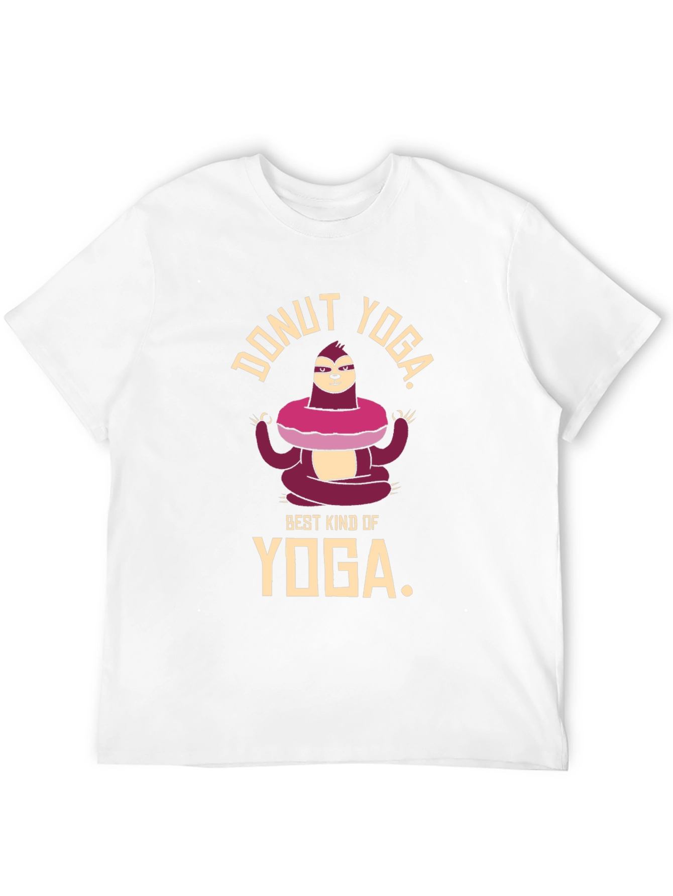 Black Donut Yoga Sloth T-Shirt view 12