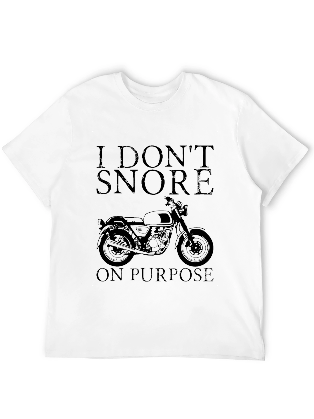 Black I Don't Snore On Purpose Motorcycle Graphic T-Shirt view 12