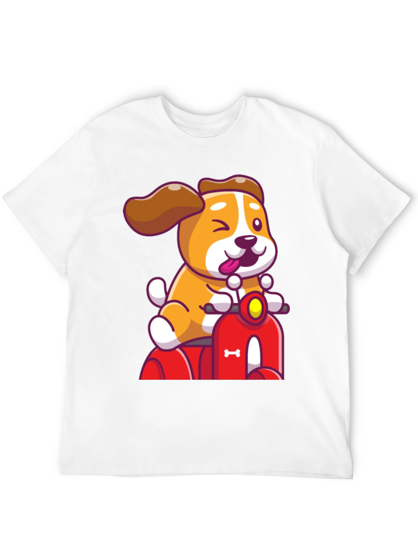 Dog Riding Scooter Graphic T-Shirt - 12