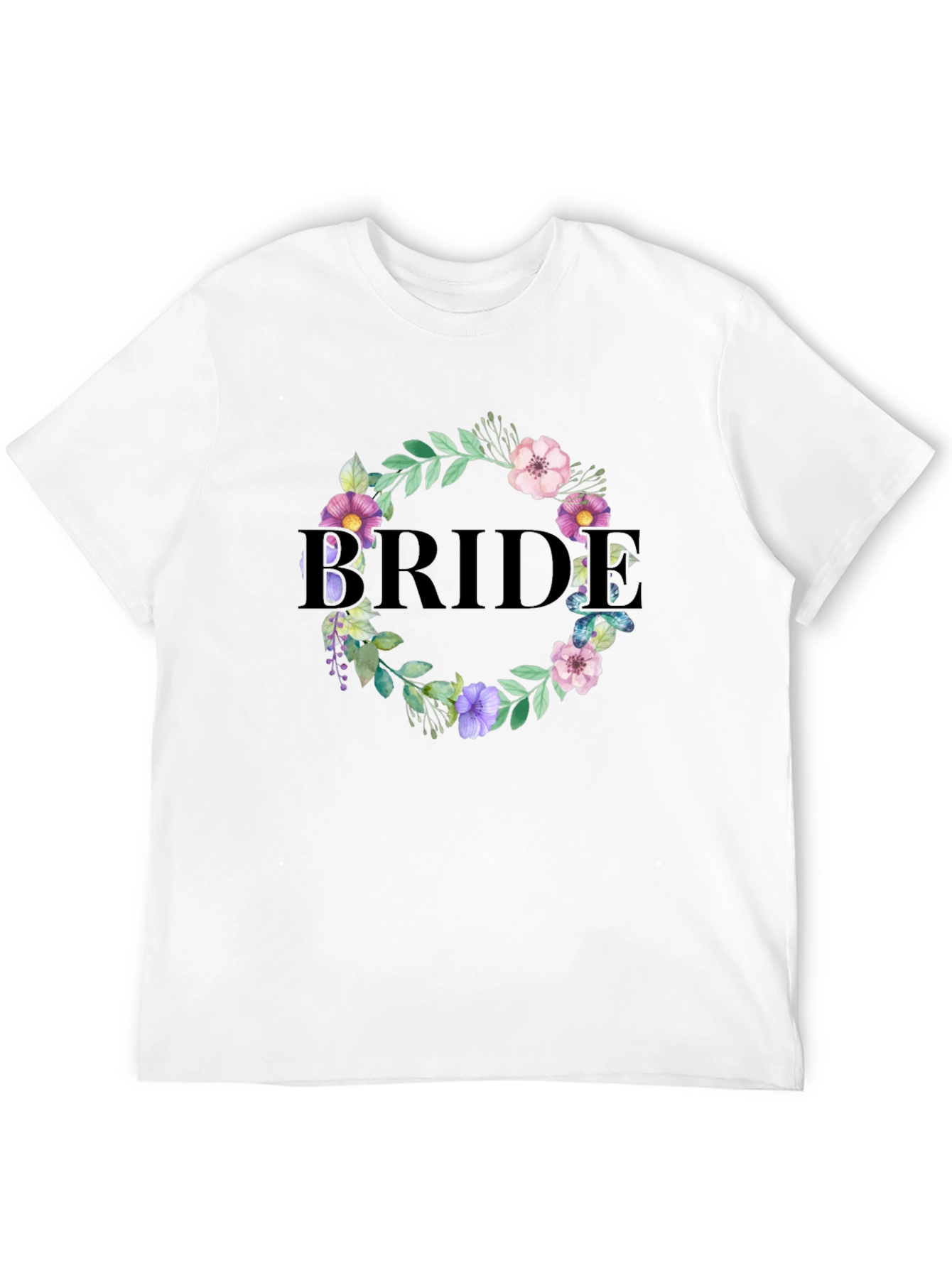 Black Bride Floral Wreath Graphic T-Shirt view 12