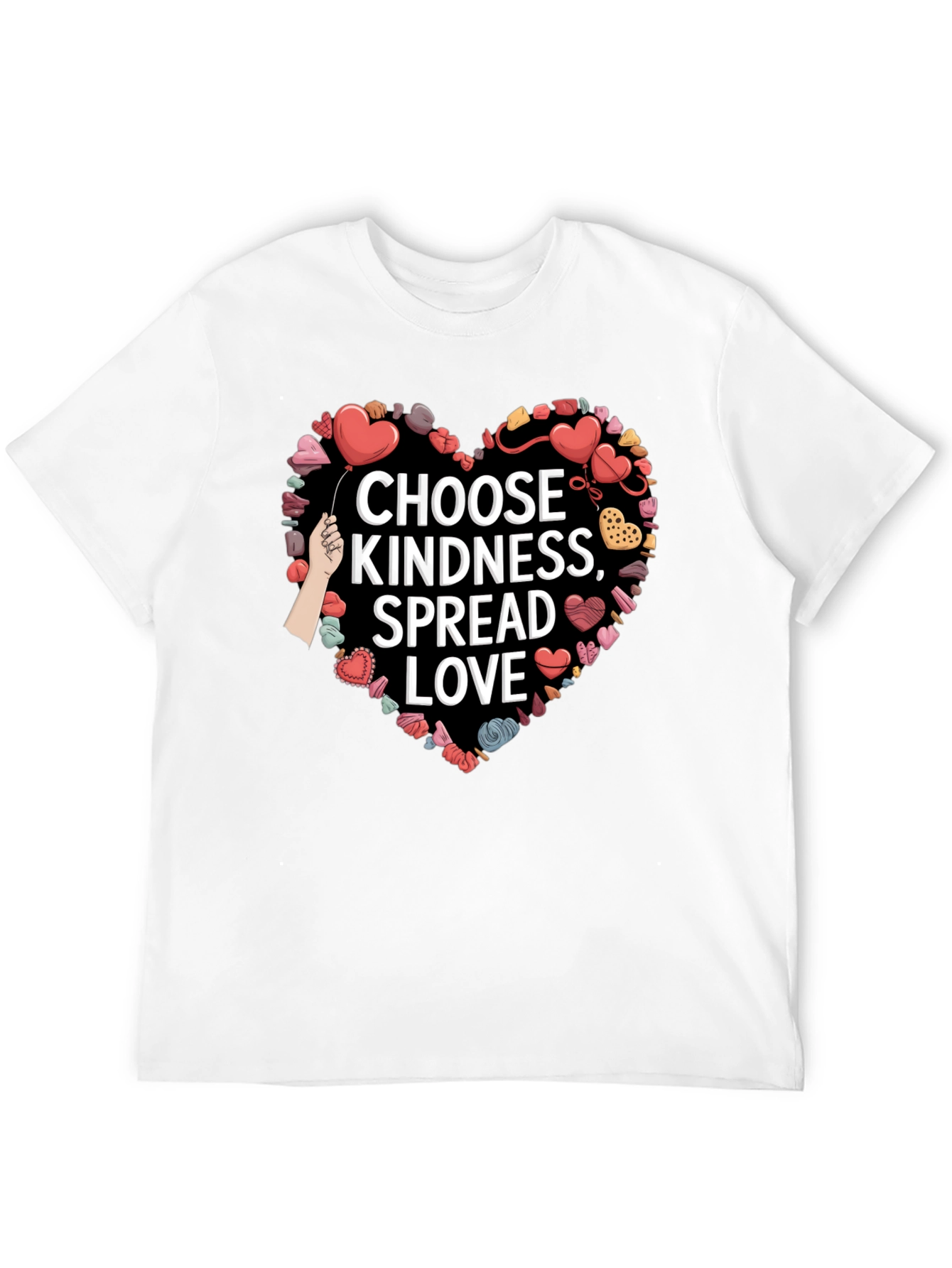 Black Choose Kindness, Spread Love - Heart Graphic Tee view 12