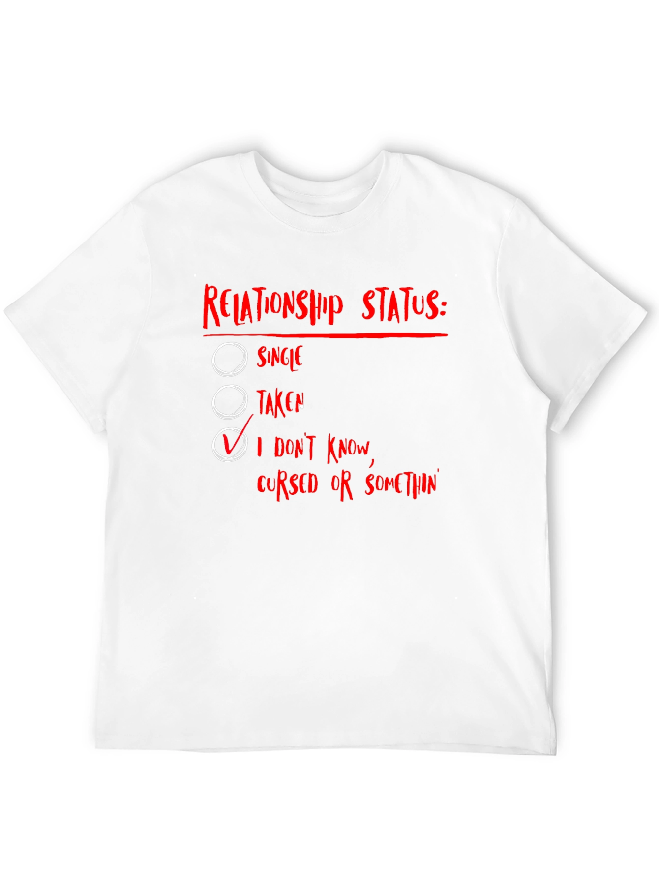 Black Relationship Status Graphic T-Shirt - I Don't Know view 12
