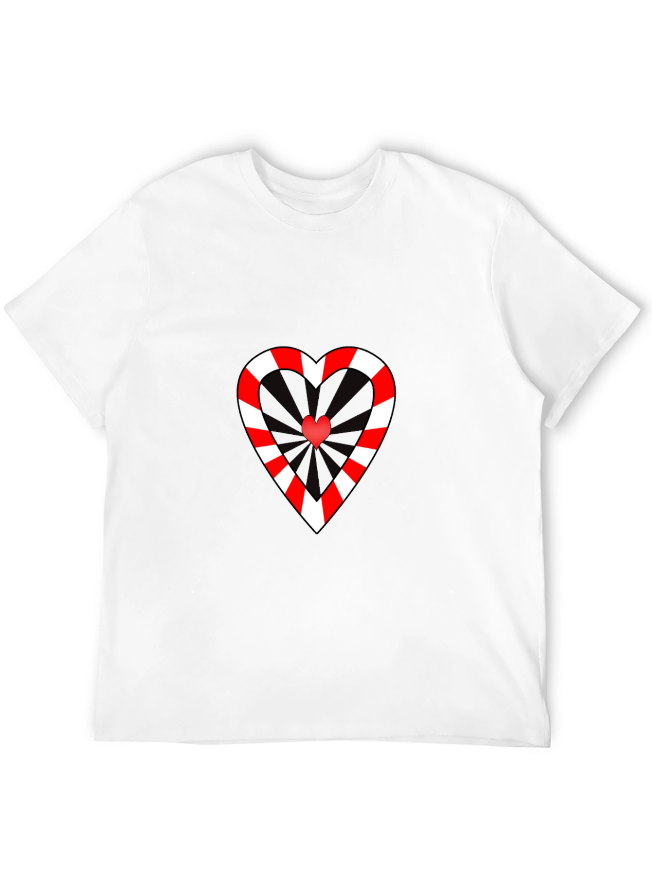 Black Striped Heart Graphic T-Shirt view 12