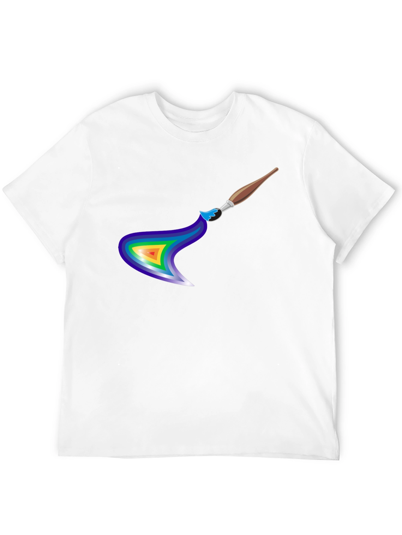 Black Rainbow Paintbrush Design T-Shirt view 12