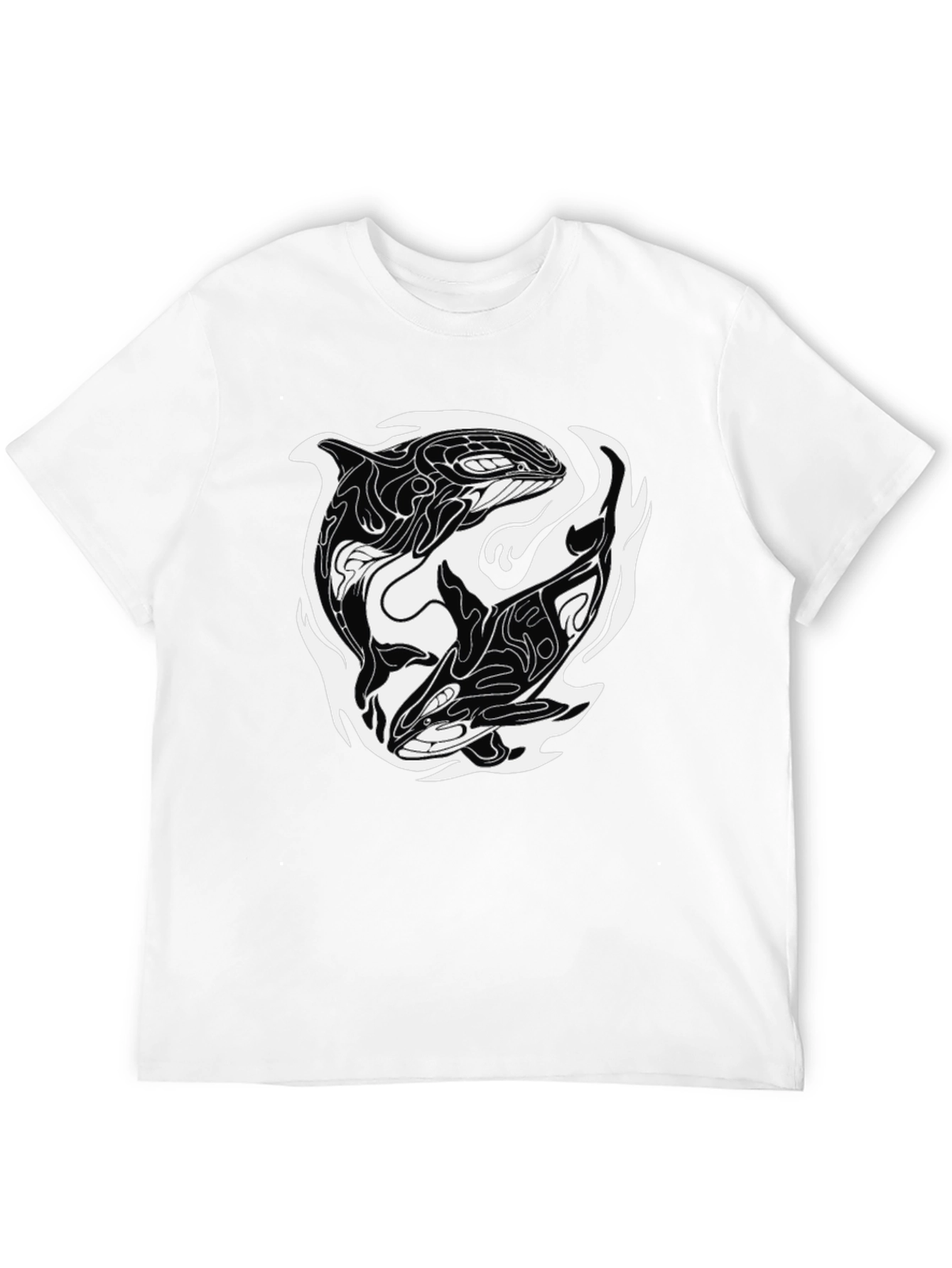 Black Orca Yin Yang Graphic Tee - Black Cotton Blend view 12