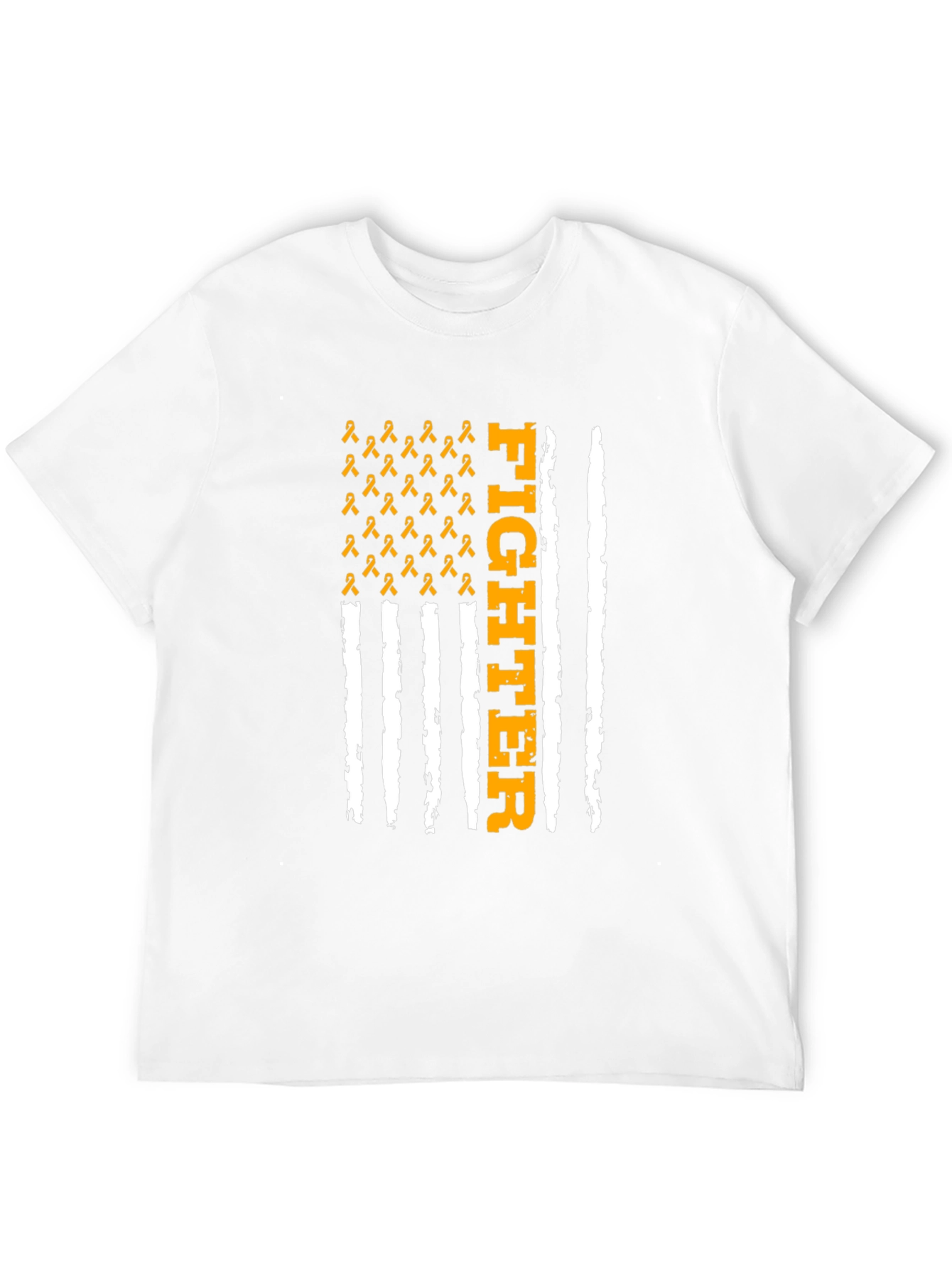 Black Fighter Ribbon Flag T-Shirt view 12