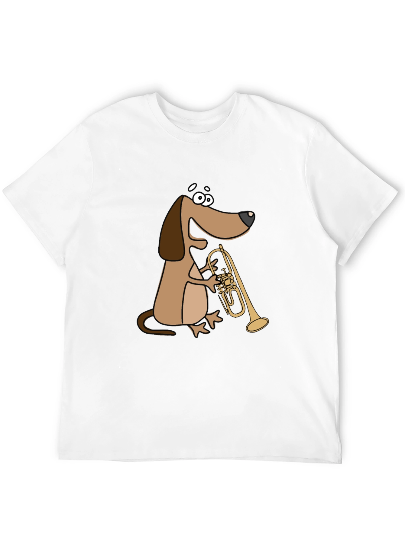 Black Dog Playing Trumpet T-Shirt view 12
