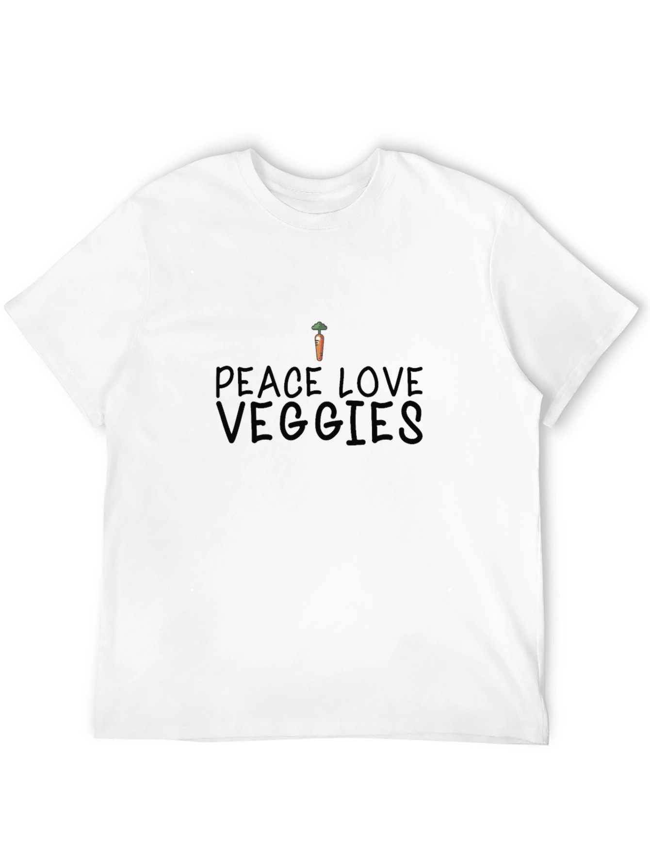 Black Peace Love Veggies T-Shirt - Organic Cotton view 12