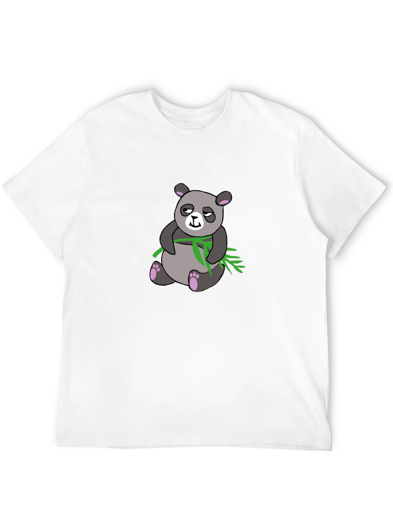 Black Panda with Bamboo Graphic Print T-Shirt view 12
