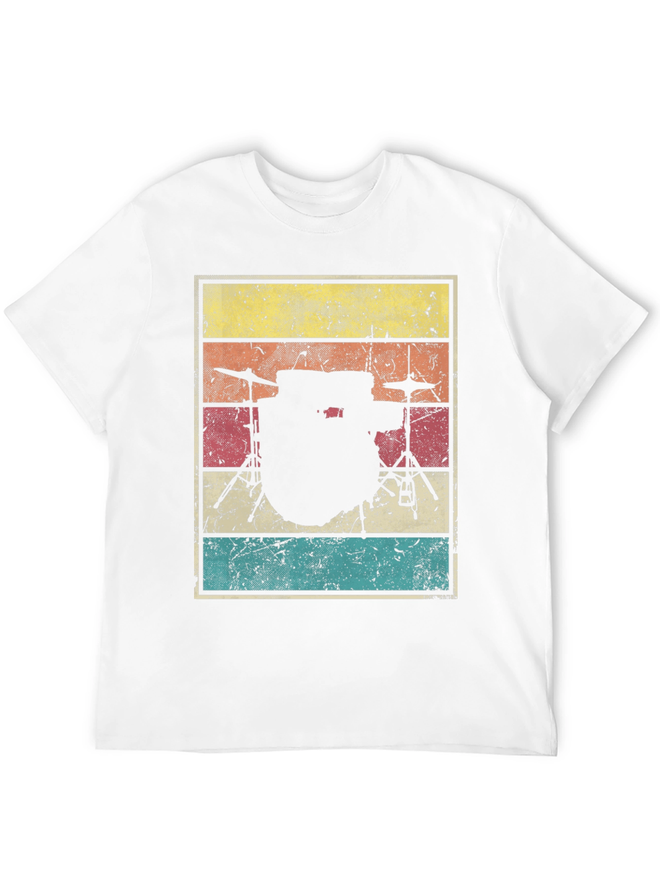 Black Vintage Drum Set T-Shirt - Retro Music Tee view 12