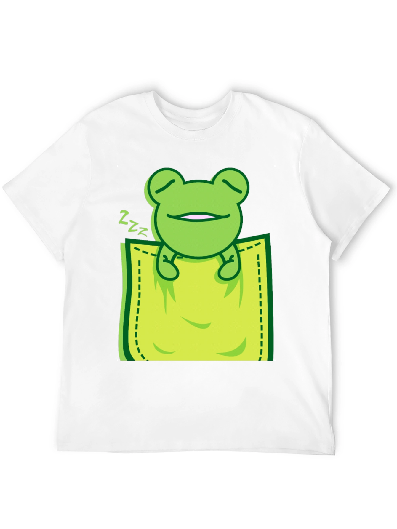 Black Sleeping Frog Pocket T-Shirt - Cute & Comfy view 12