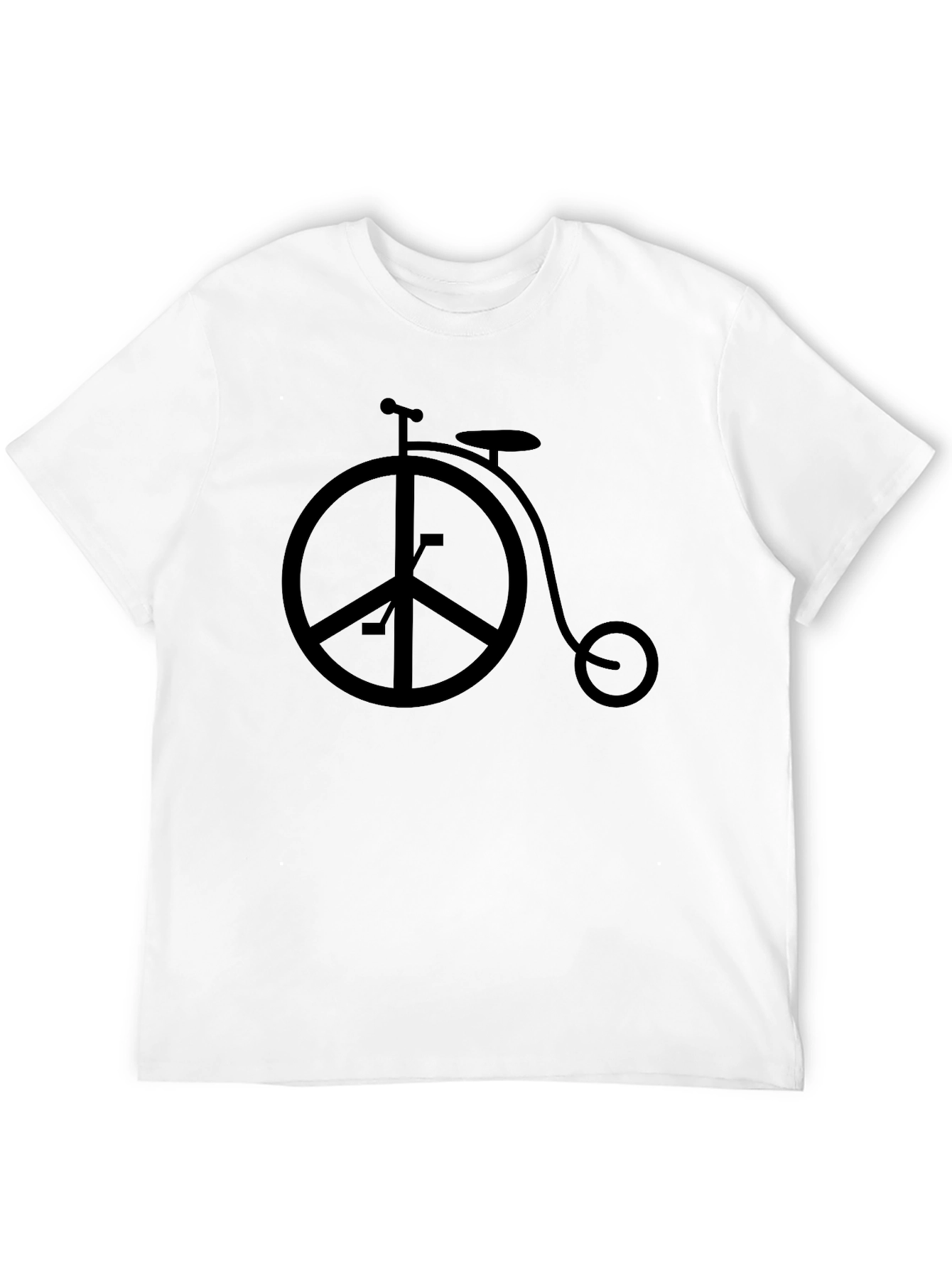 Black Peace Sign Bicycle Graphic Tee - Black view 12