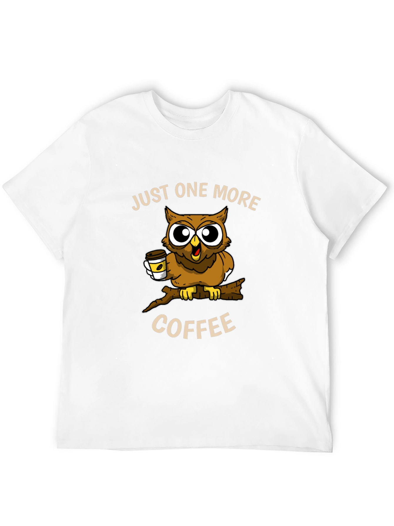 Black Just One More Coffee Owl T-Shirt view 12