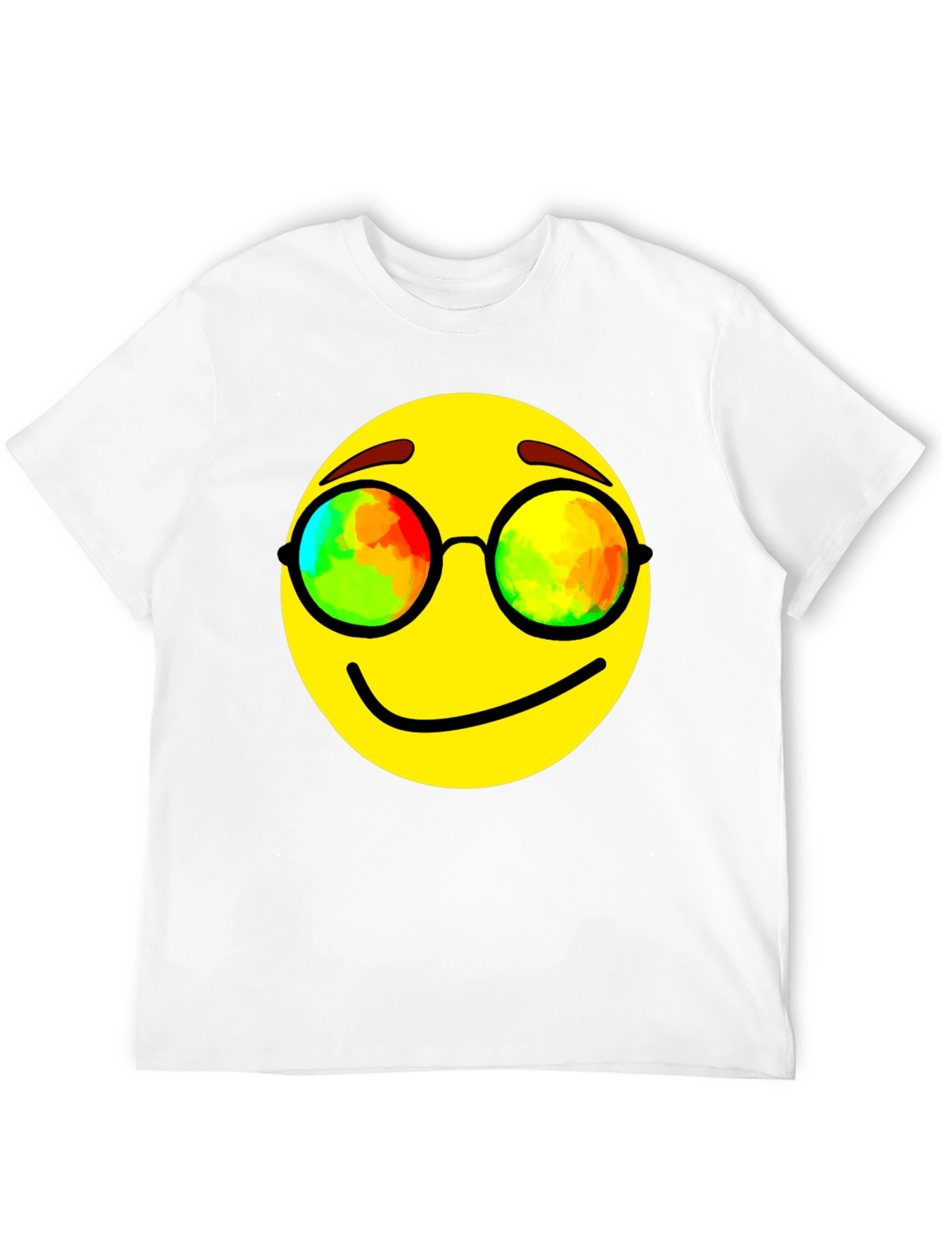 Black Cool Smiley Face Graphic Tee - Black Cotton Blend T-Shirt view 12