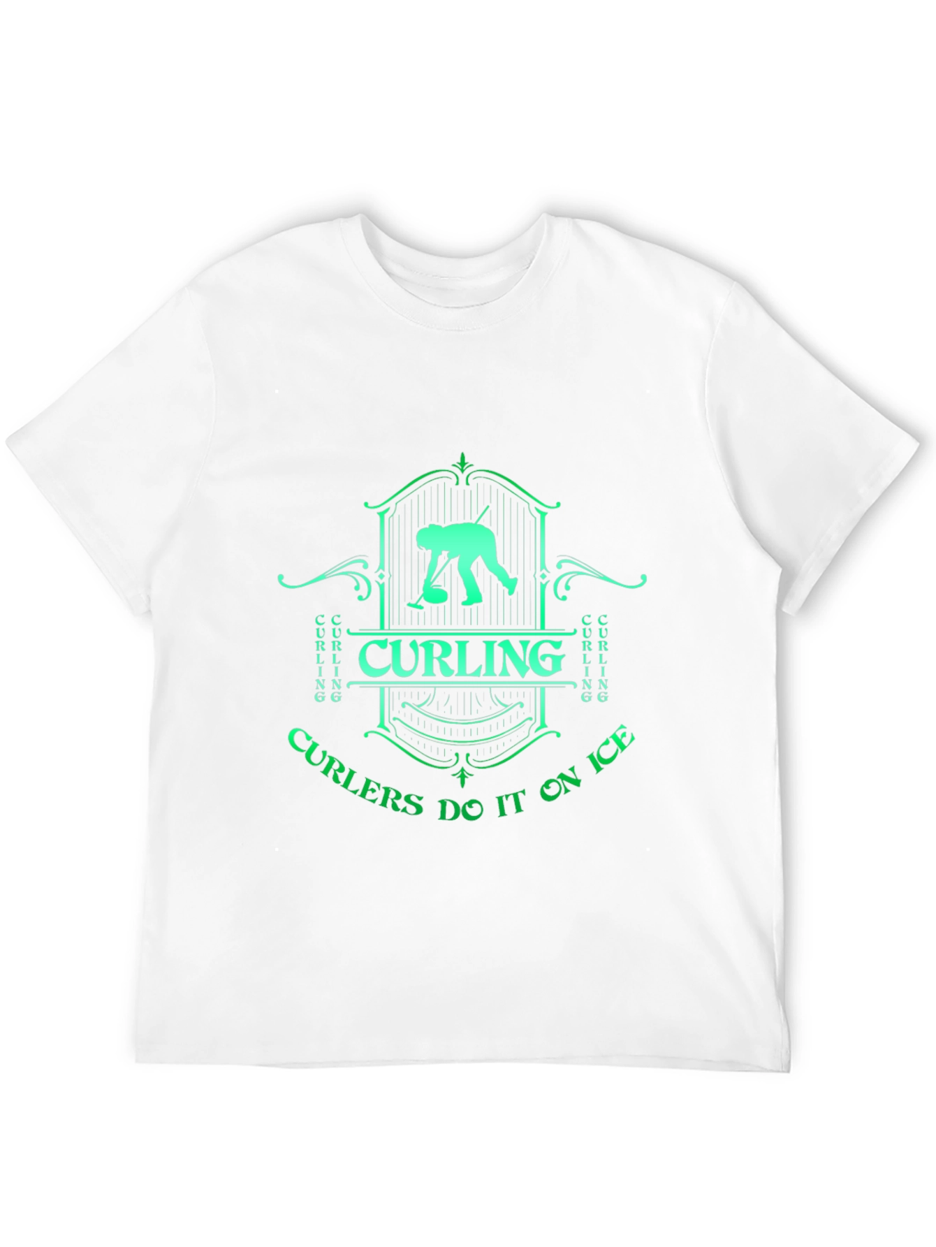 Black Curling On Ice Graphic T-Shirt view 12
