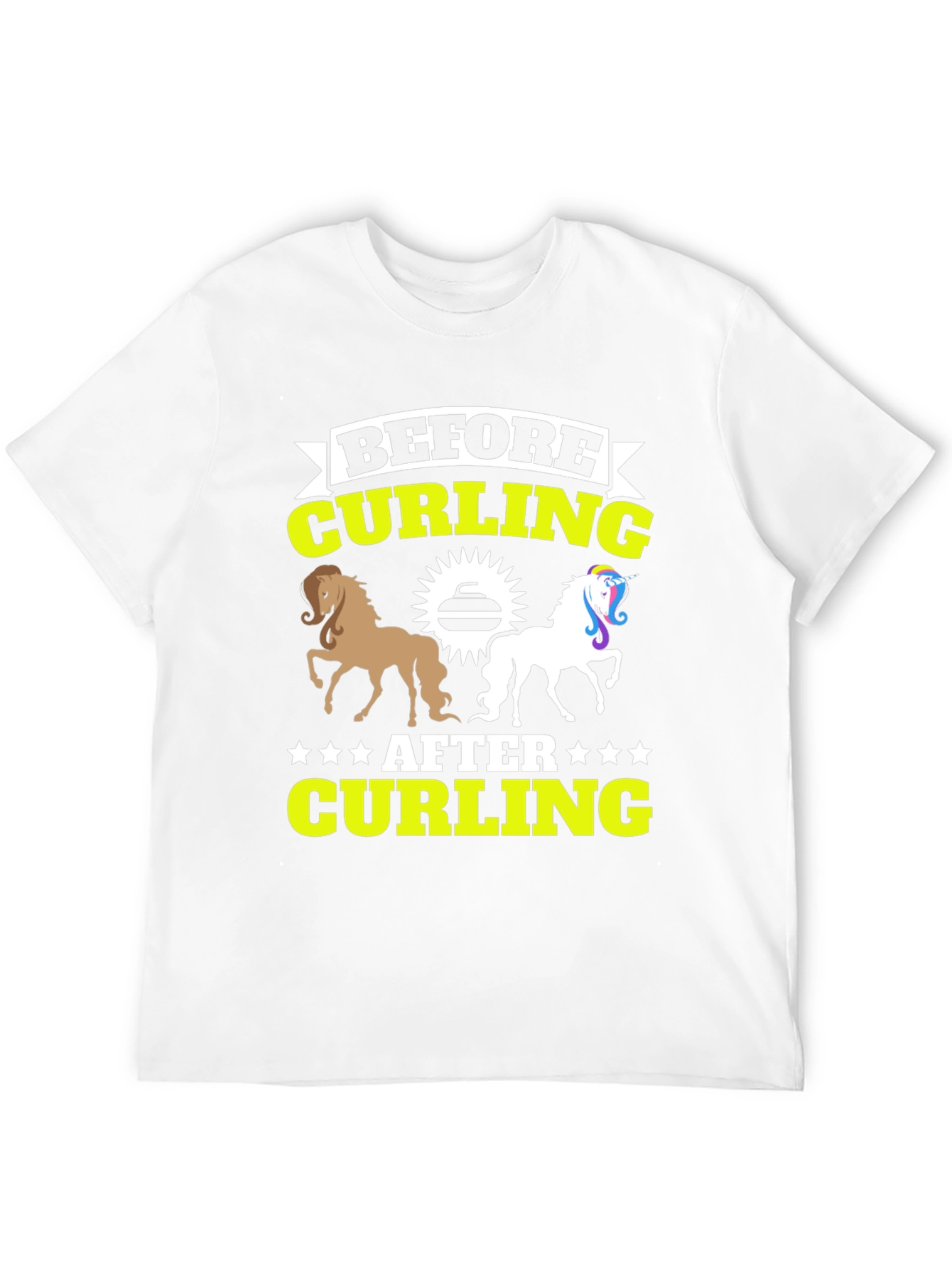 Black Before & After Curling T-Shirt - Horse Unicorn Tee view 12