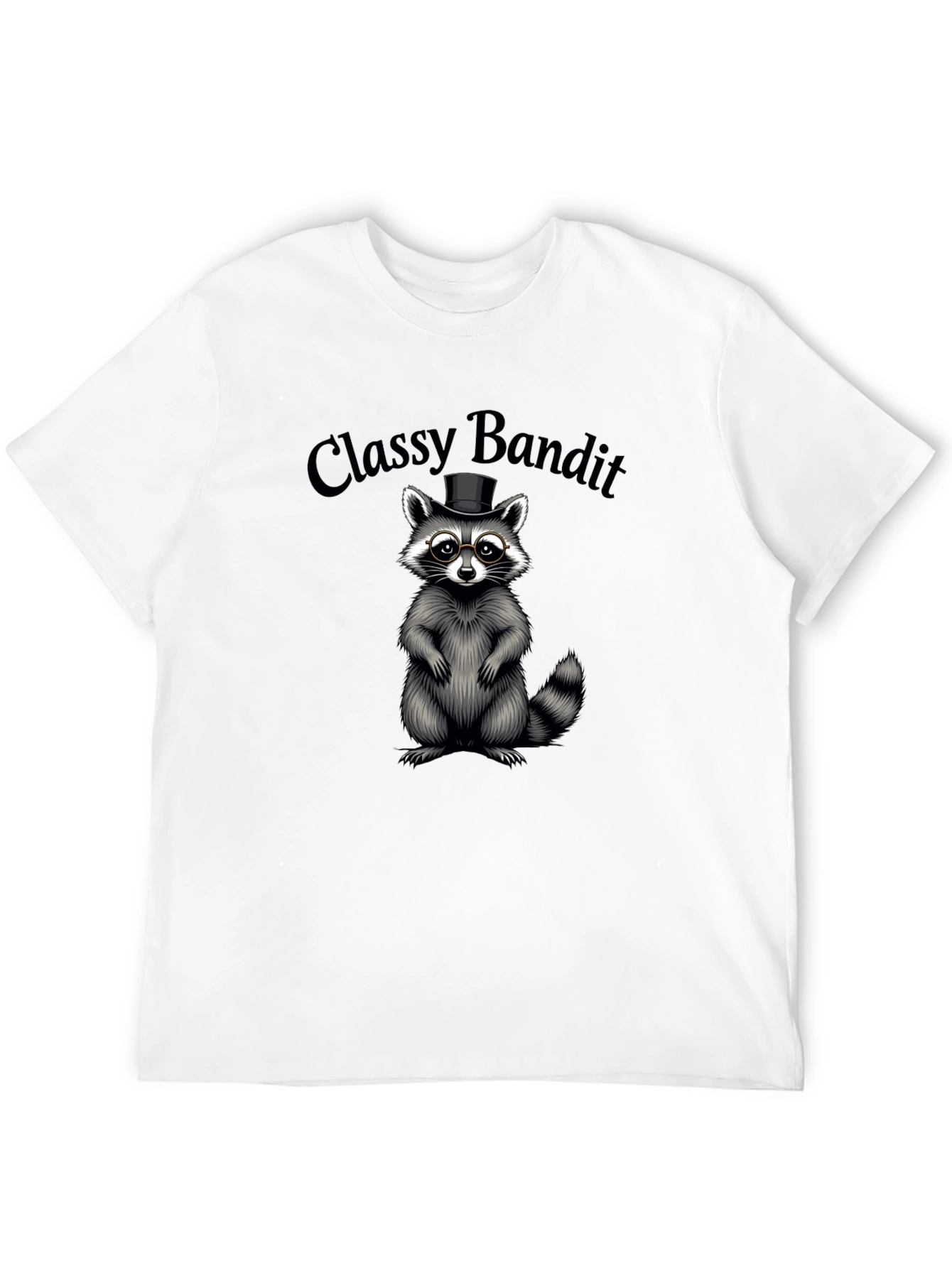 Black Classy Bandit Raccoon Graphic Tee view 12