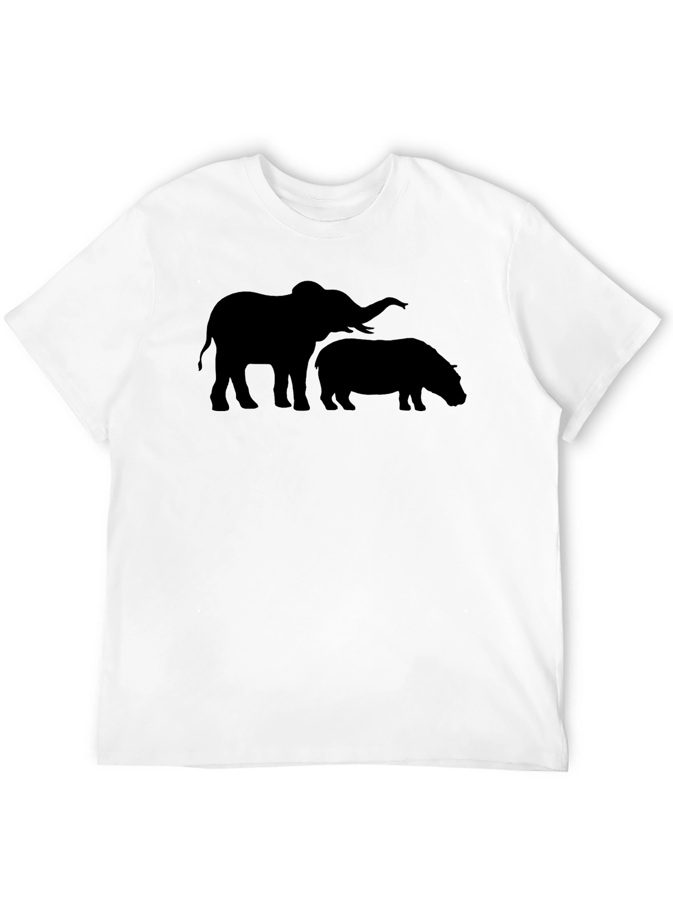 Black Elephant and Hippo Graphic T-Shirt view 12