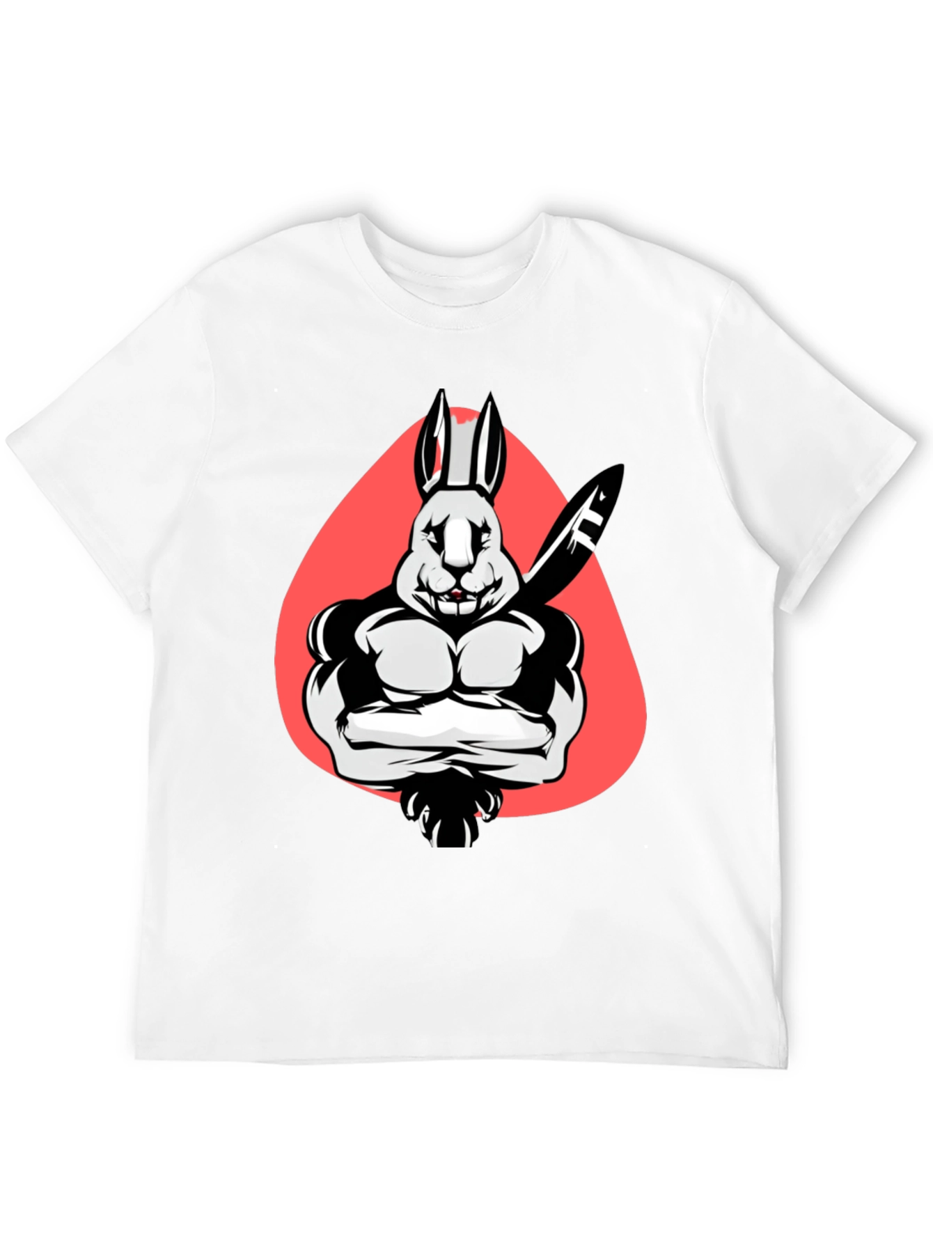 Black Muscle Rabbit T-Shirt - Black Graphic Tee view 12