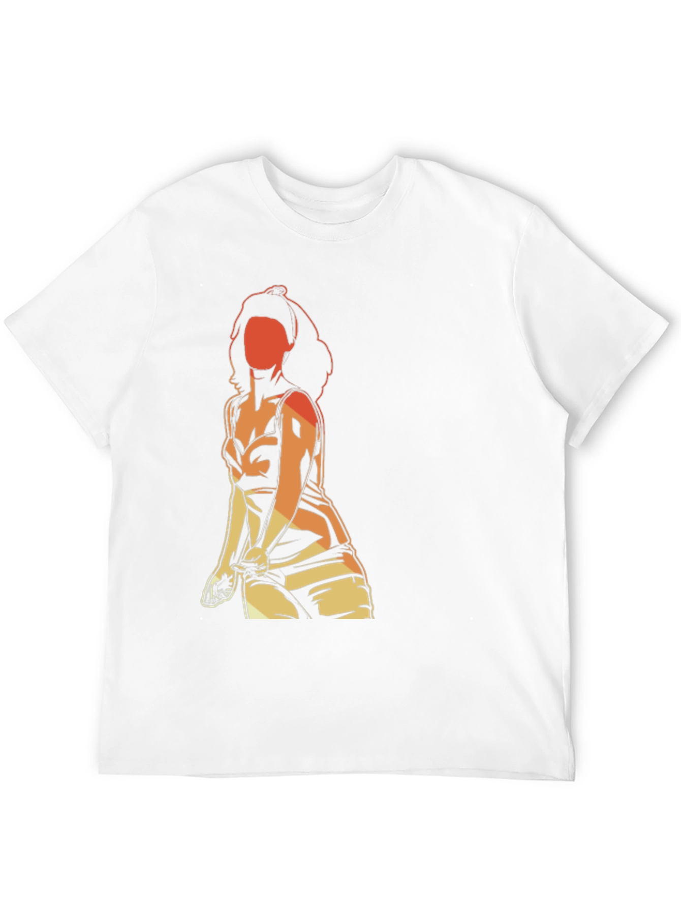 Black Retro Graphic T-Shirt - Woman Silhouette view 12