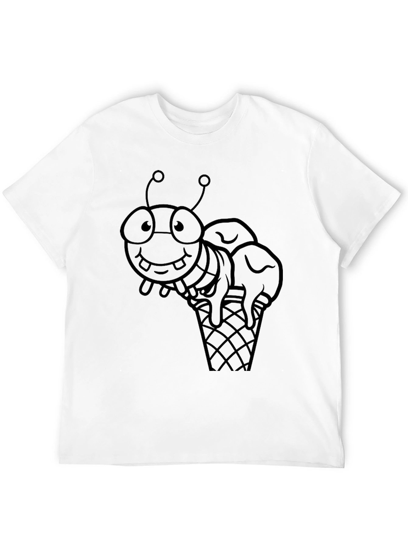 Black Insect Ice Cream T-Shirt - Fun Graphic Tee view 12