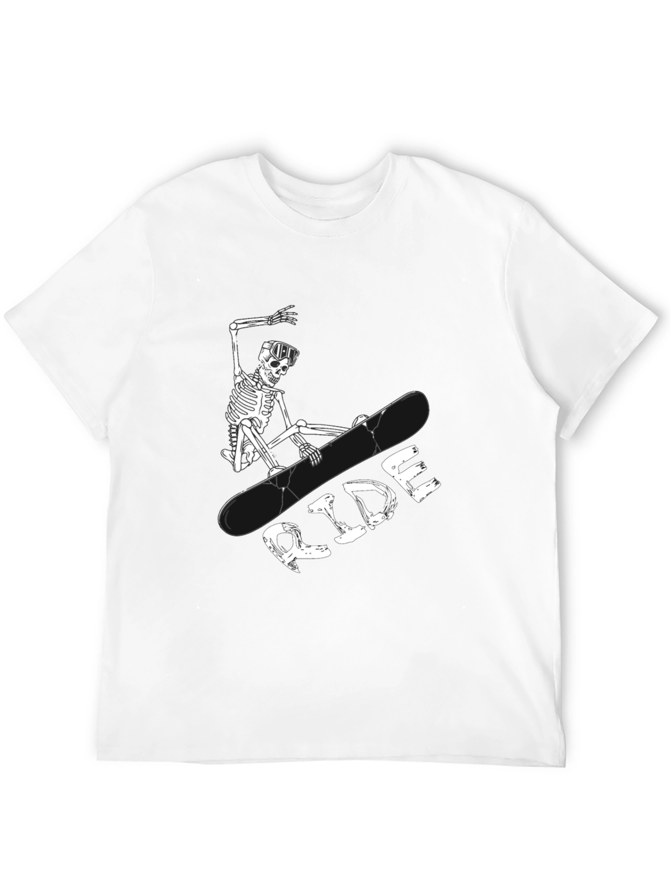 Black Skeleton Snowboarder Graphic Tee - Ride in Style view 12