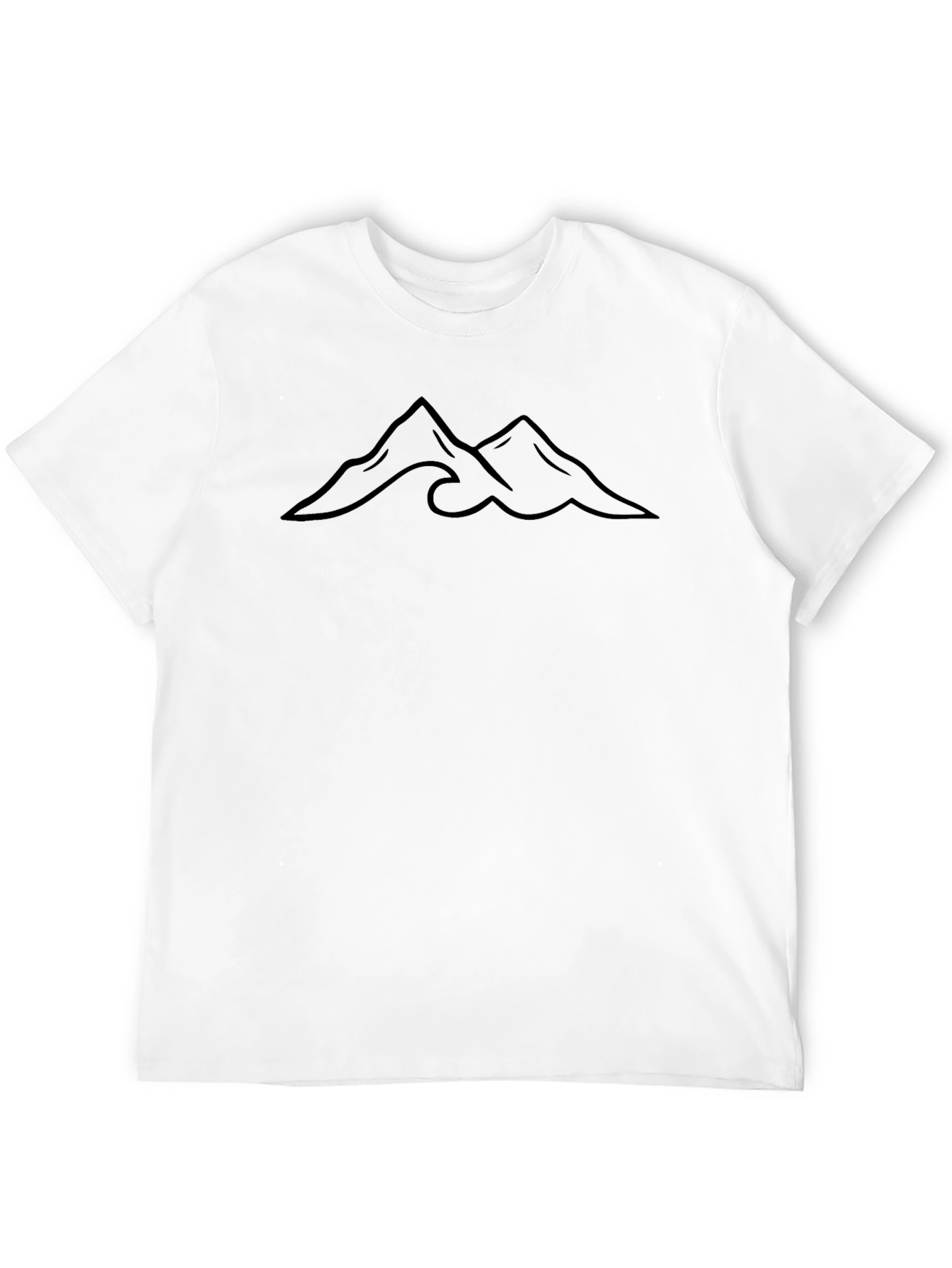 Black Mountains & Waves Graphic Tee - Black Cotton view 12
