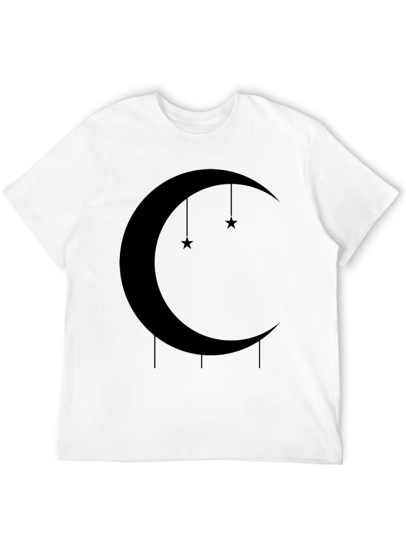 Black Celestial Crescent Moon & Stars Graphic Tee view 12