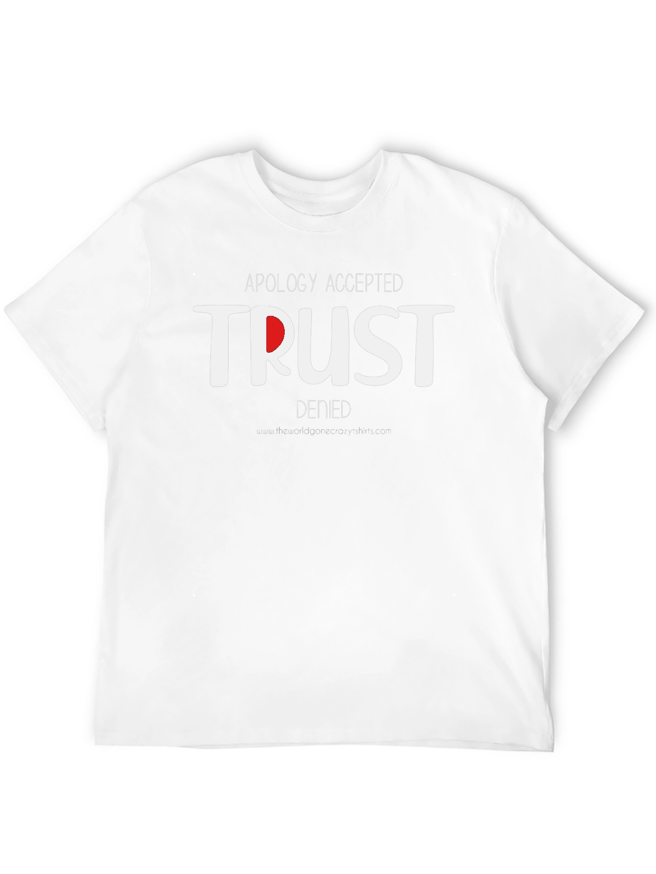 Black Apology Accepted, Trust Denied Graphic Tee view 12