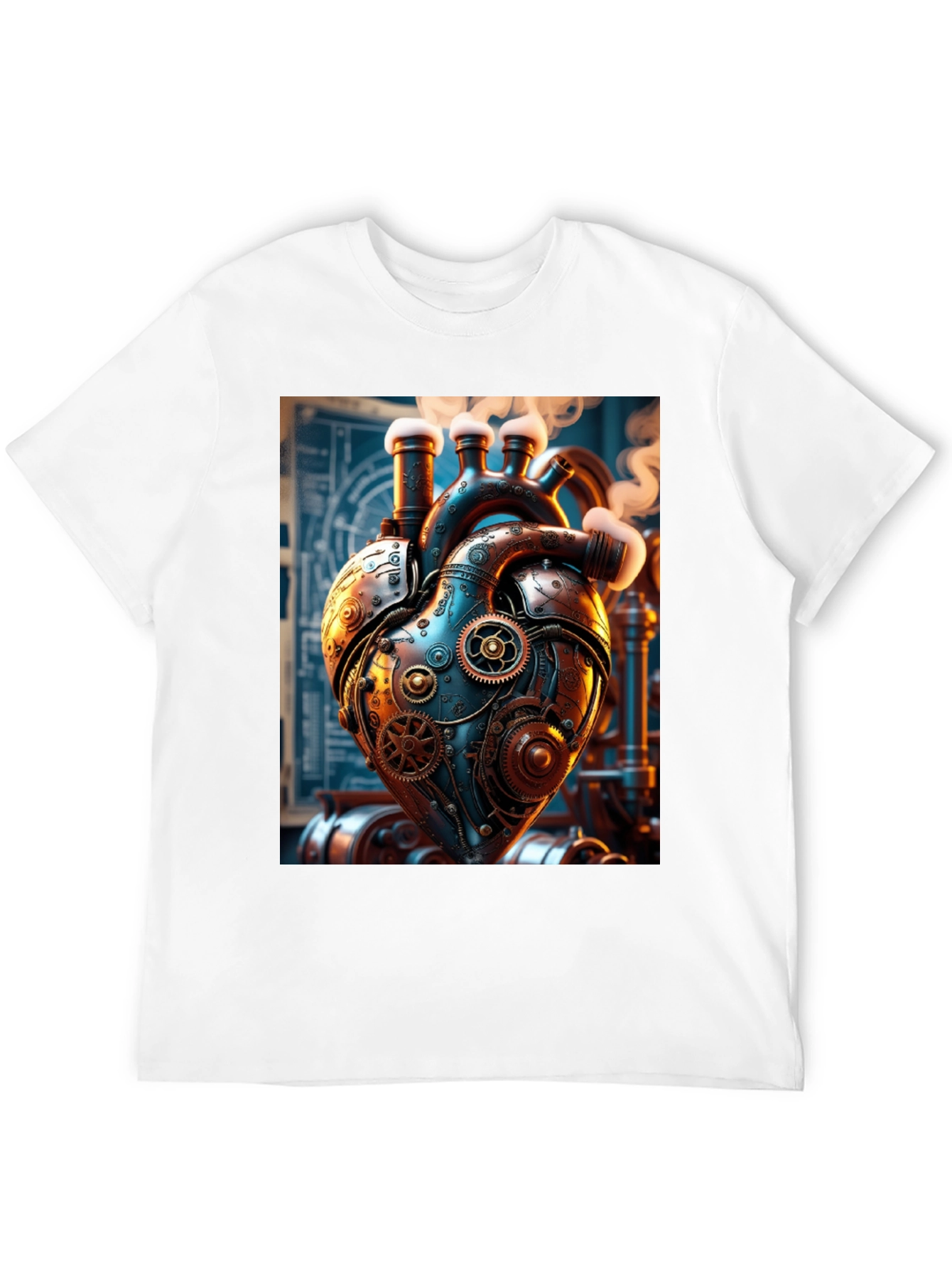 Black Steampunk Heart Graphic Tee - Mechanical Love view 12