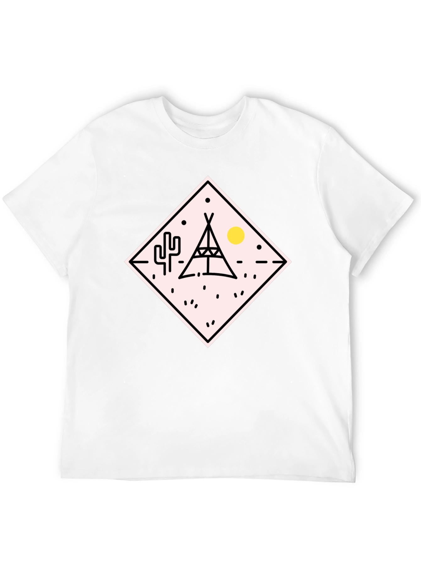 Black Teepee Desert Graphic T-Shirt - Black view 12