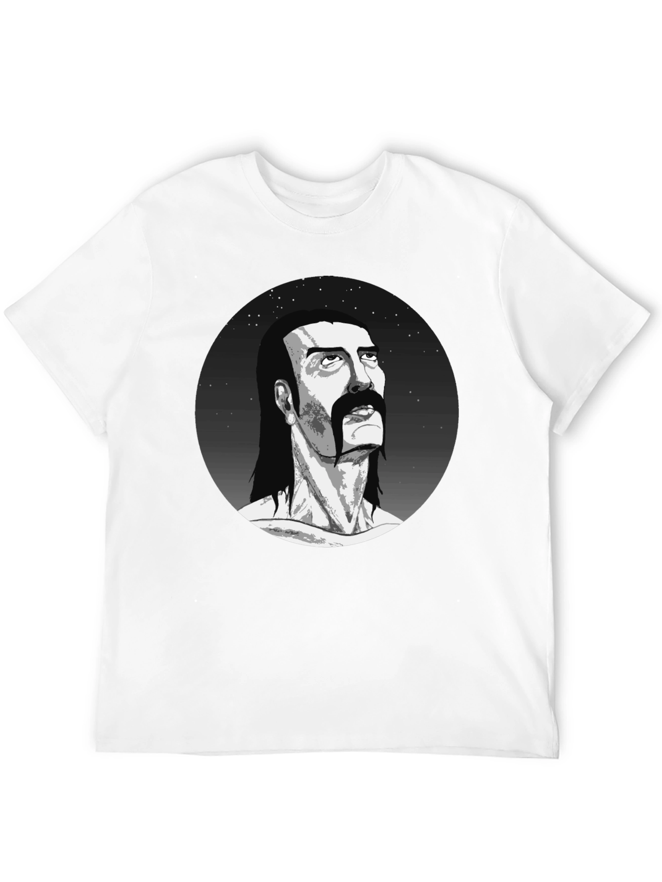Black Retro Portrait Graphic Black T-Shirt view 12