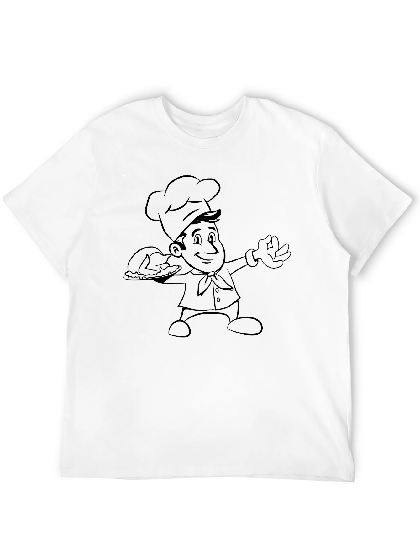 Black Chef Cartoon Graphic Print T-Shirt view 12