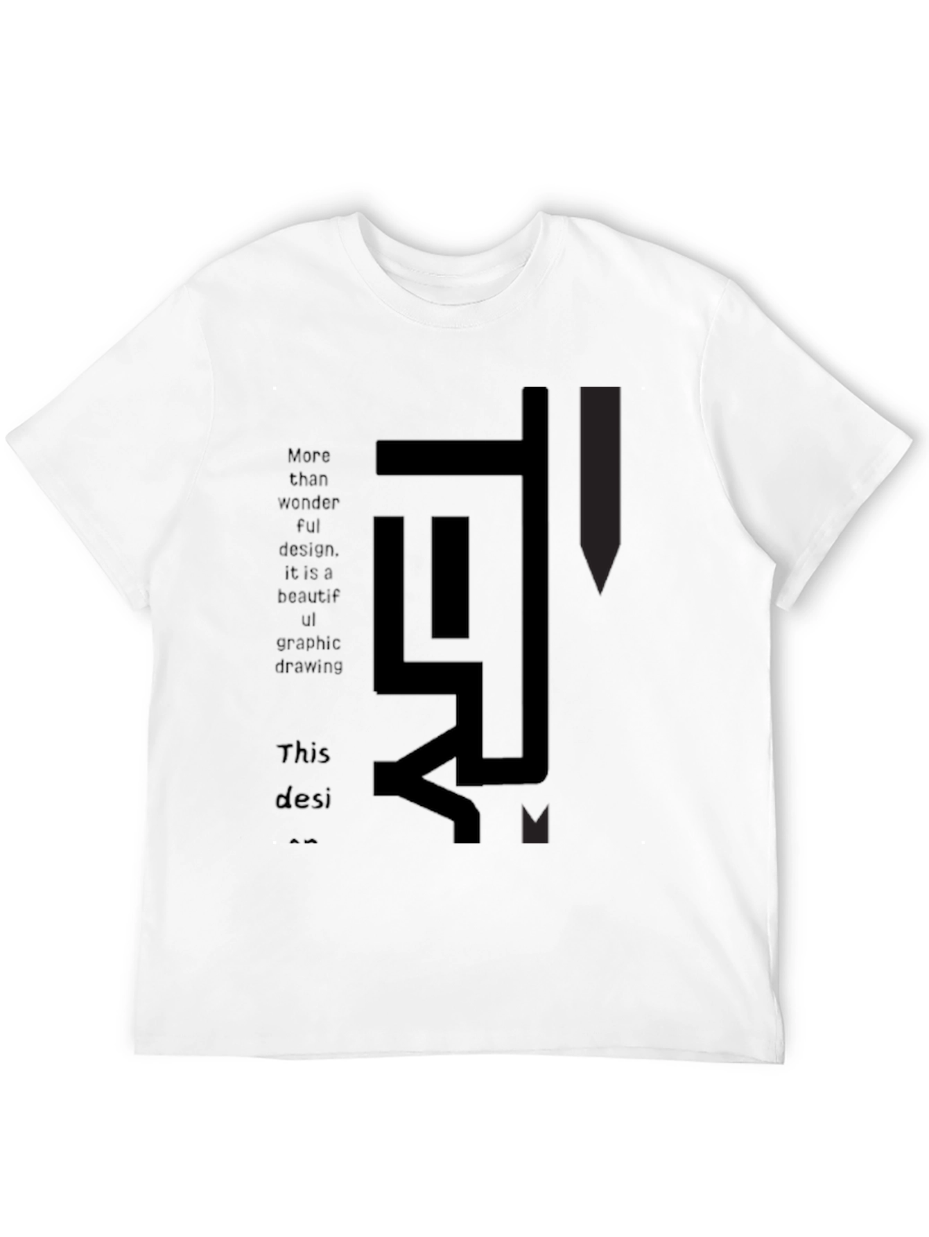 Abstract Graphic Print Black T-Shirt - 12