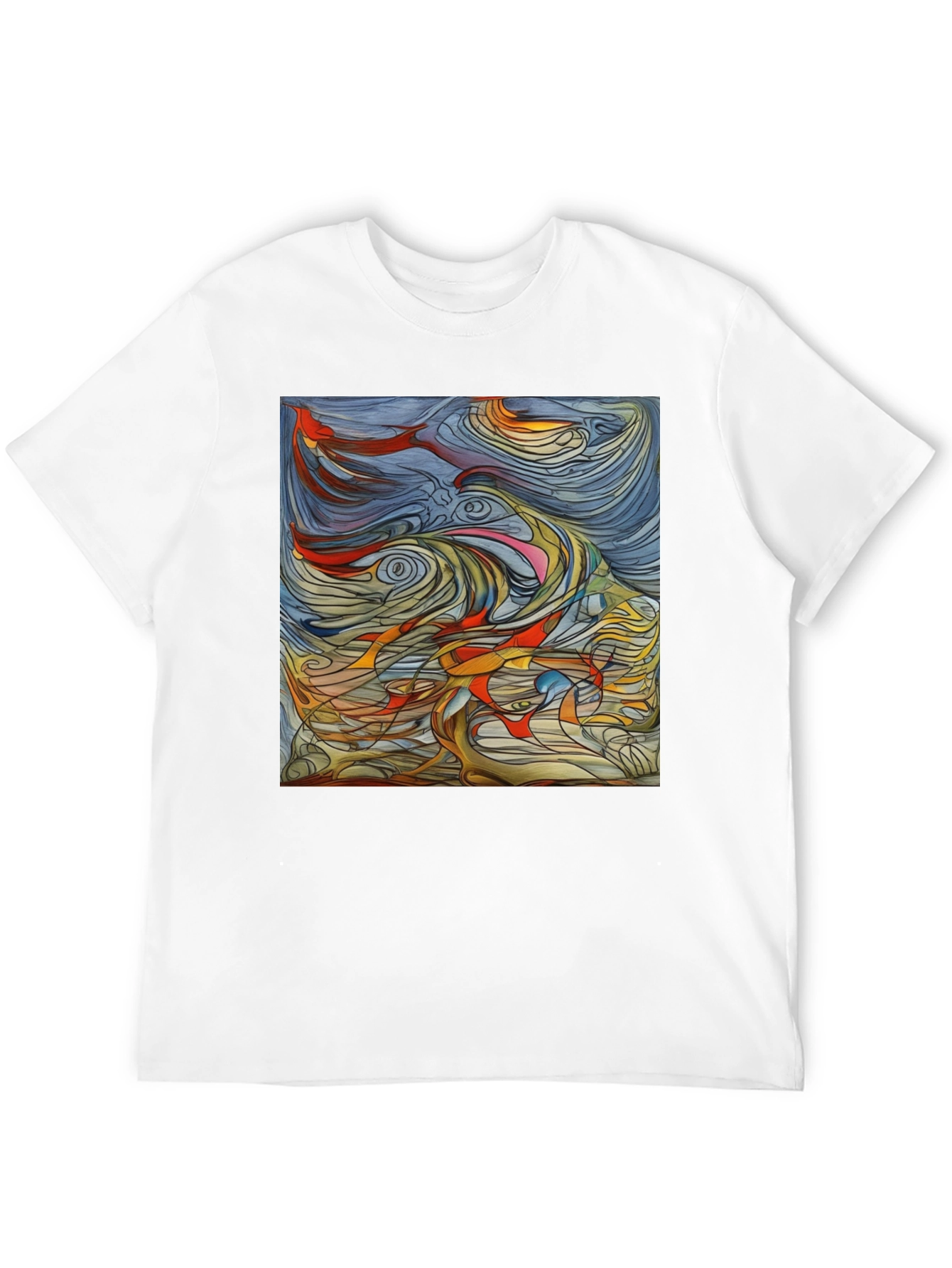 Black Abstract Art Graphic Tee - Black Unisex T-Shirt view 12
