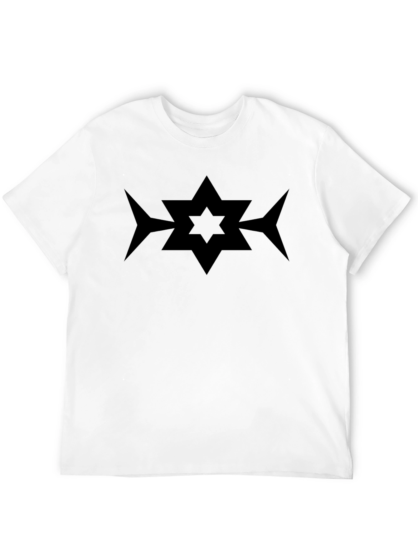 Black Geometric Star Graphic Black T-Shirt view 12