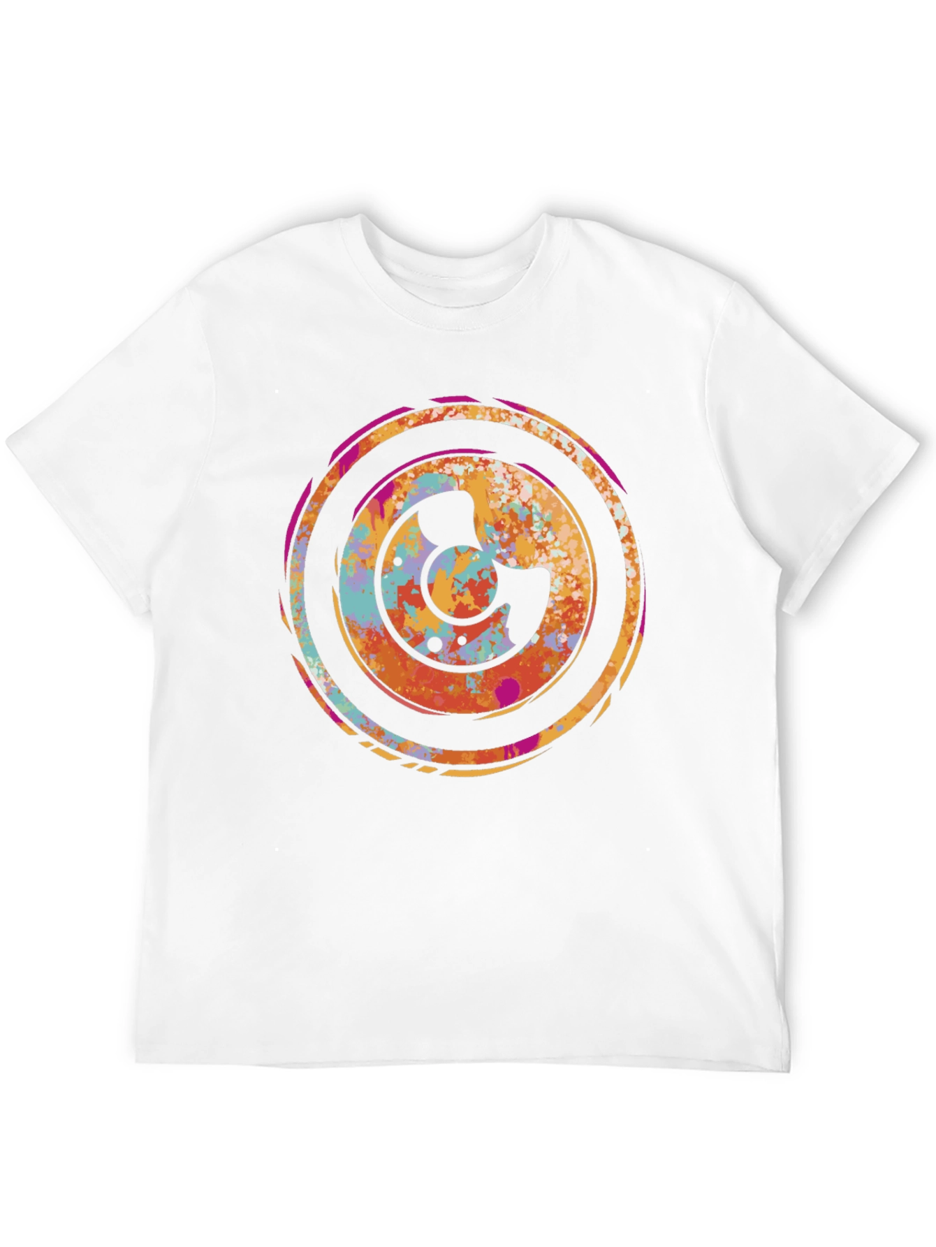Black Abstract Circle Graphic Black T-Shirt view 12