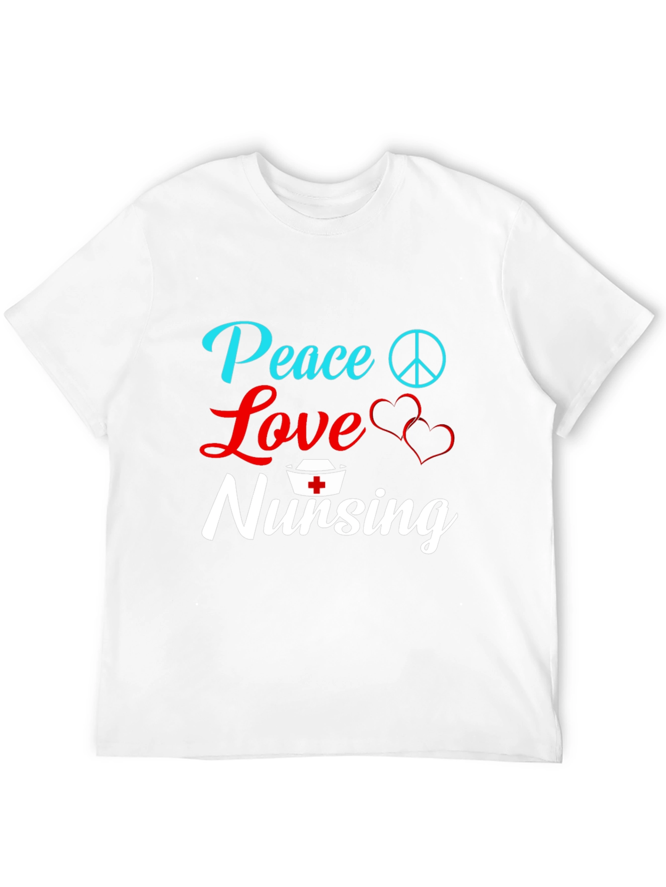 Black Peace Love Nursing T-Shirt - Gift for Nurses view 12