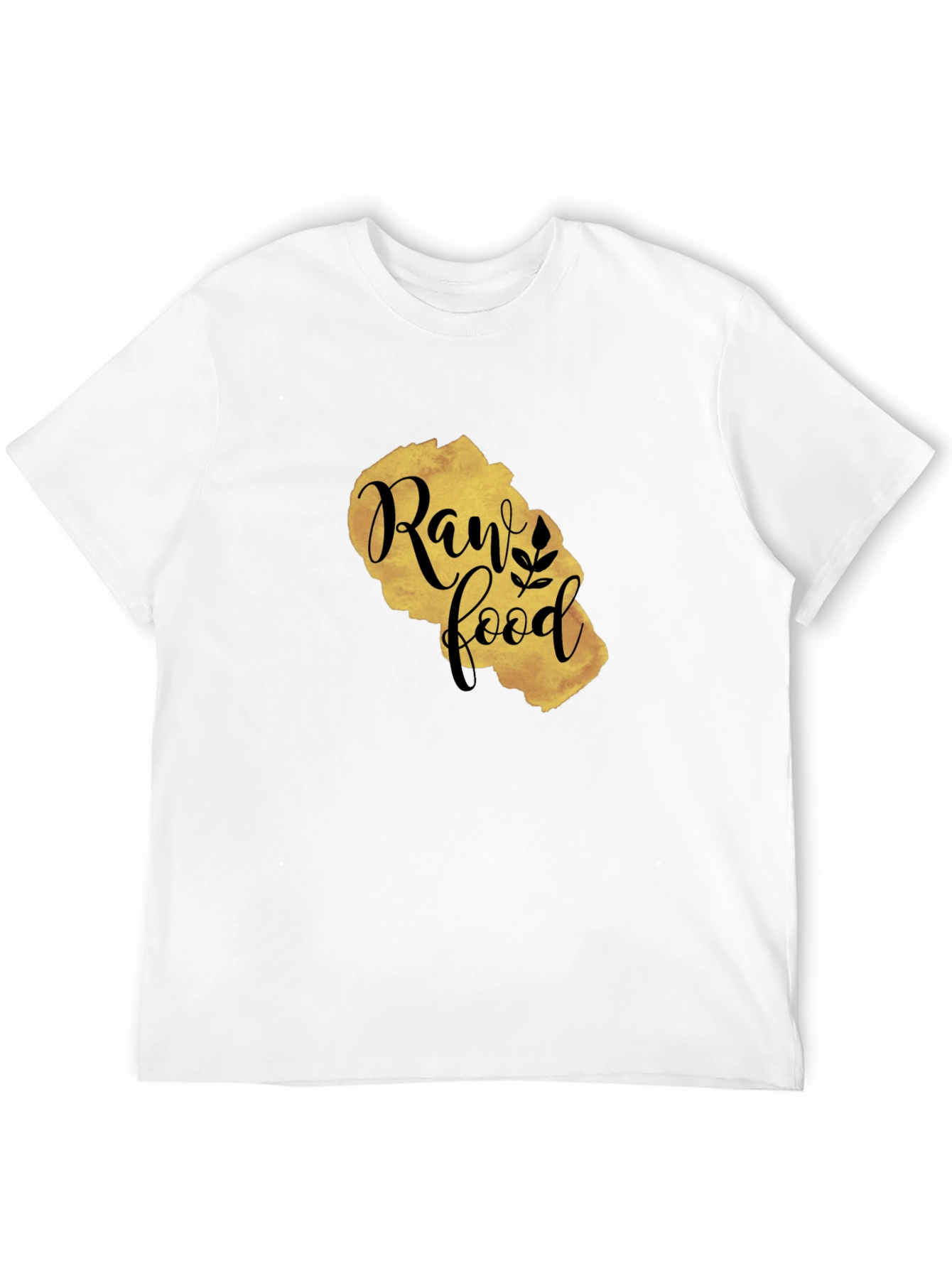 Raw Food Gold Print Black T-Shirt - 12