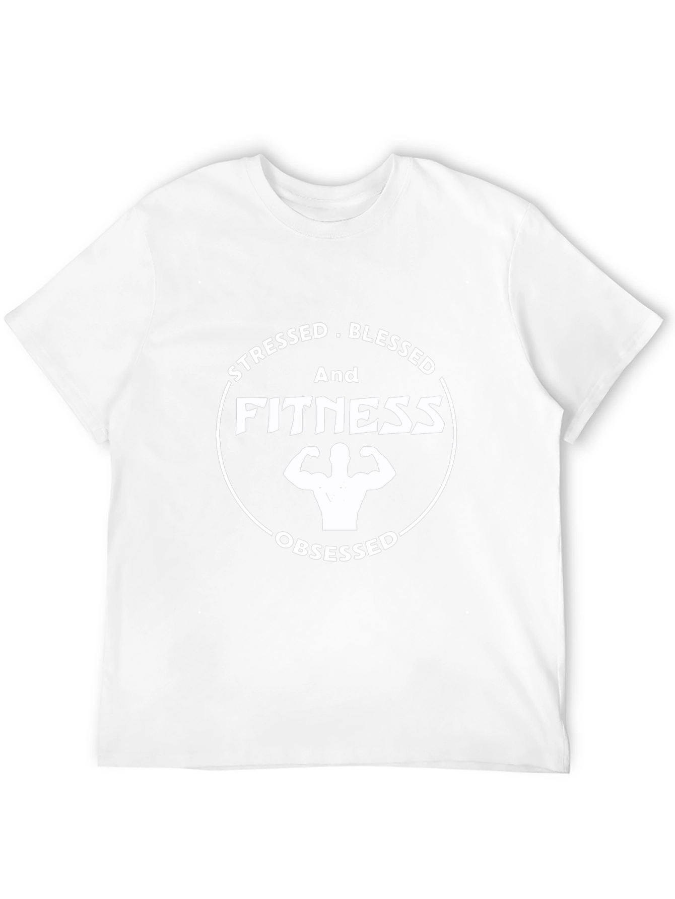 Black Stressed Blessed Fitness Obsessed Black T-Shirt view 12