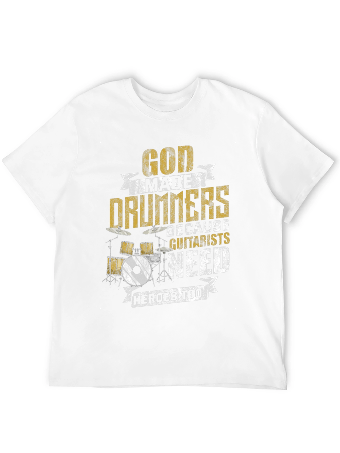 Black God Made Drummers T-Shirt - Musician Humor Tee view 12