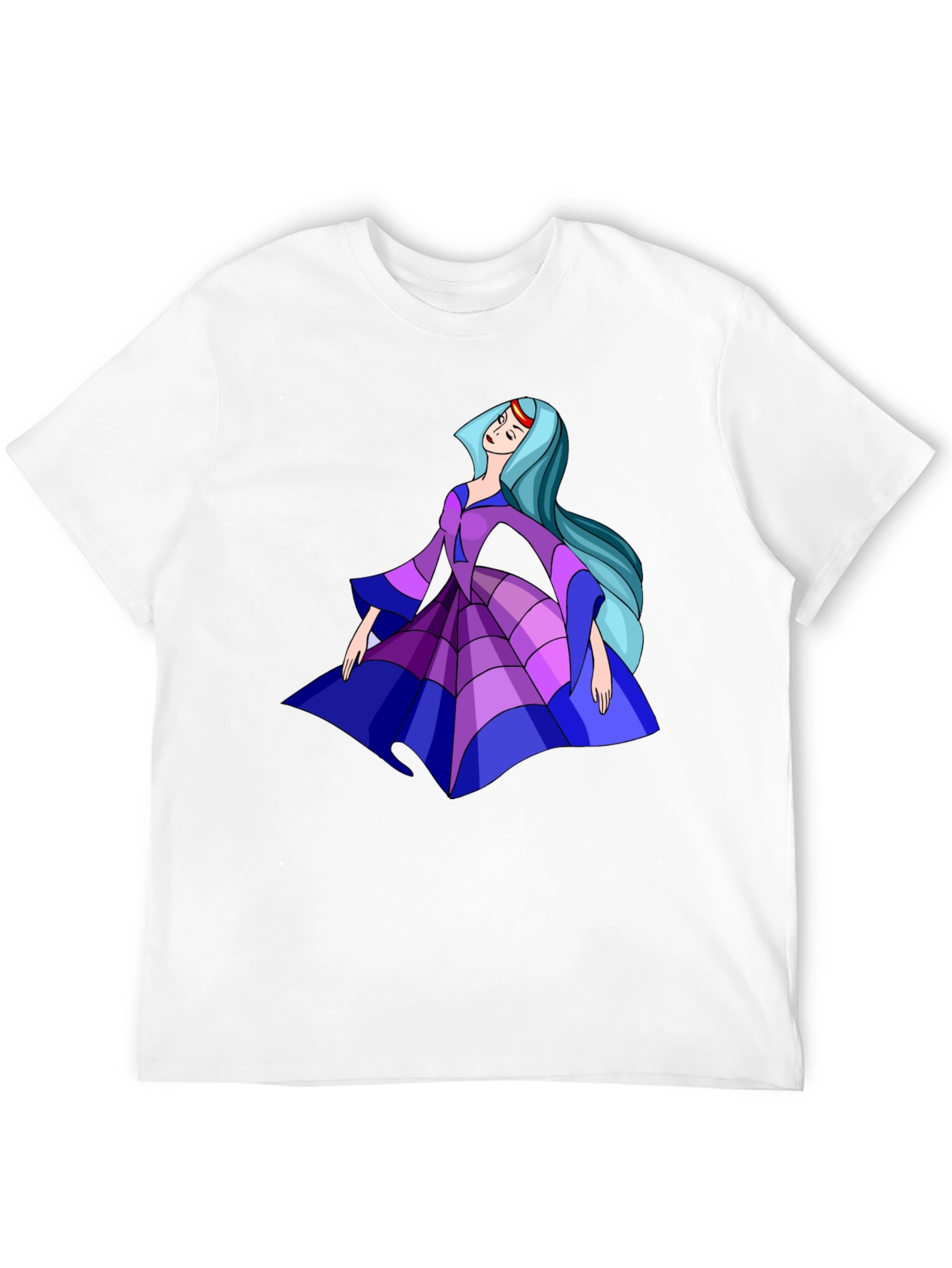 Cartoon Princess Graphic Tee - Black Cotton Casual Shirt - 12