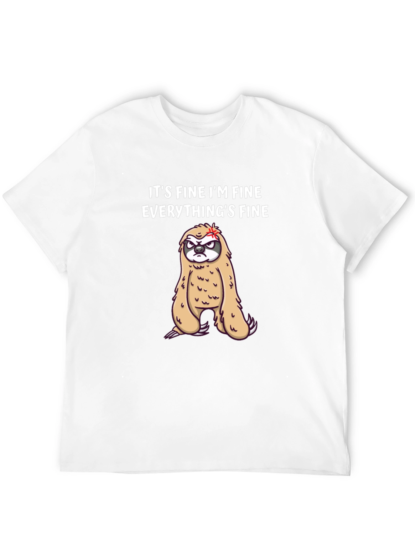 Black It's Fine I'm Fine Sloth Graphic Tee view 12