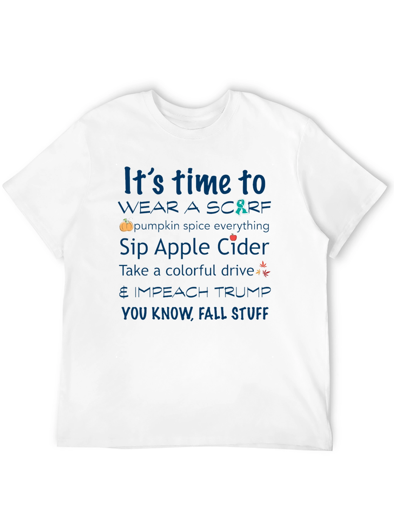 Black It's Time To Fall Stuff T-Shirt view 12