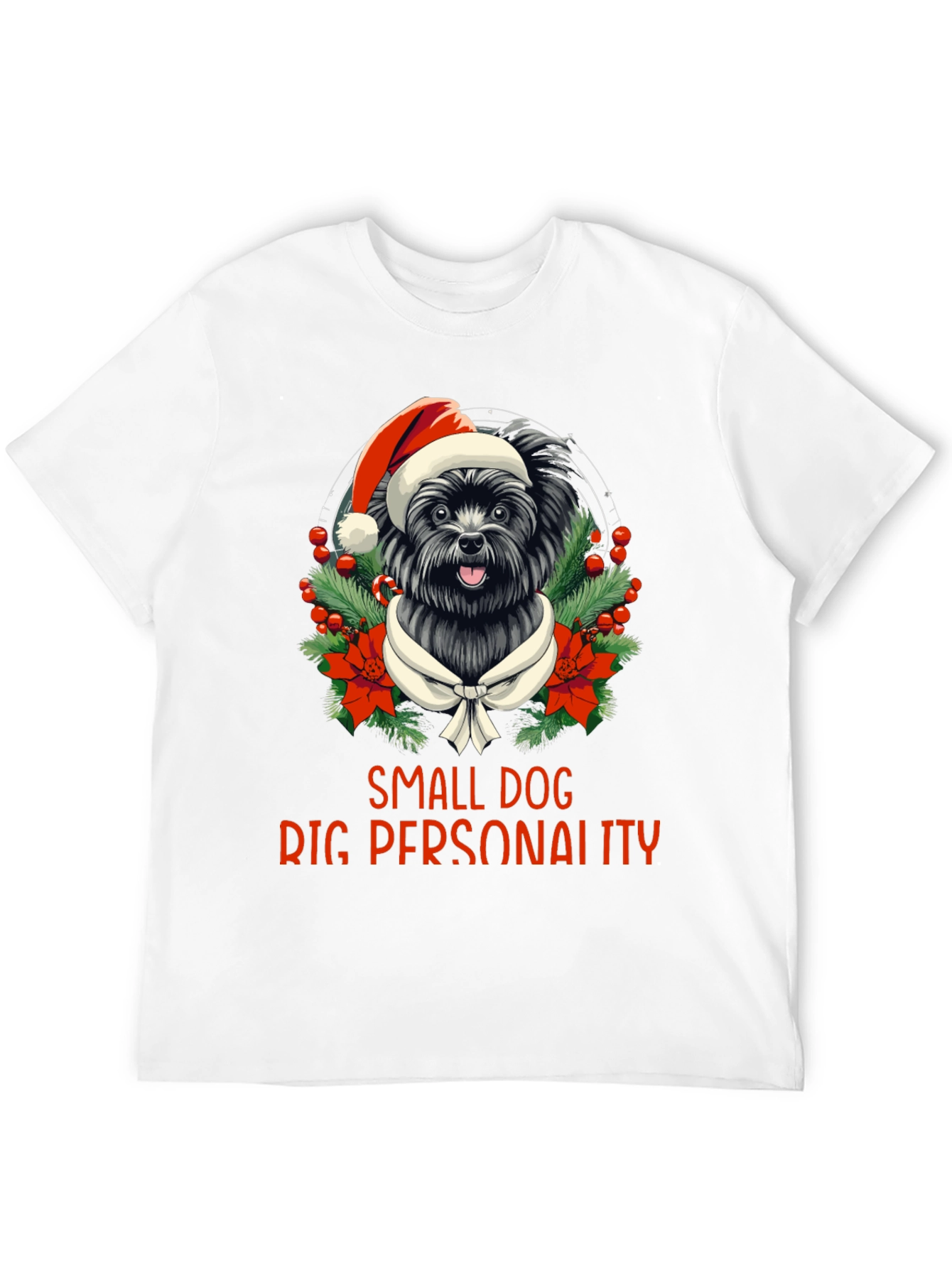 Black Small Dog Big Personality Christmas T-Shirt view 12